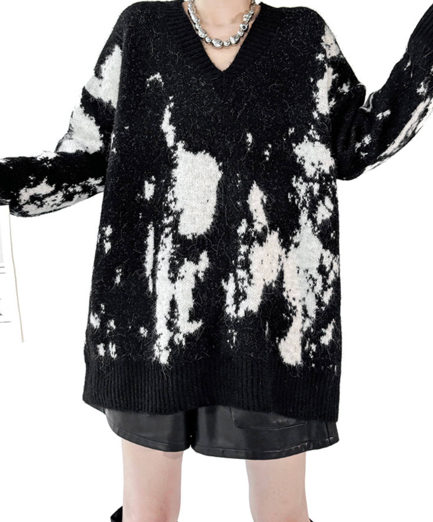 colorblock v-neck sweater EN2576