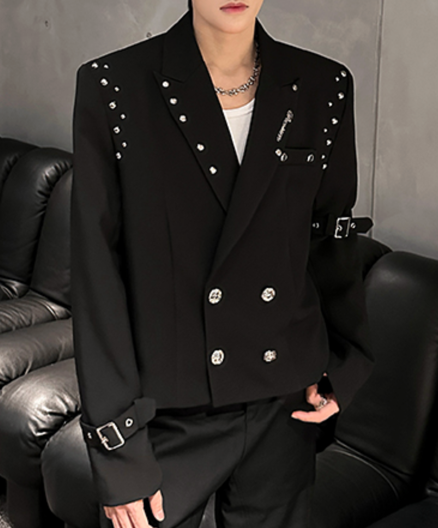 metal rivet decoration jacket EN2490