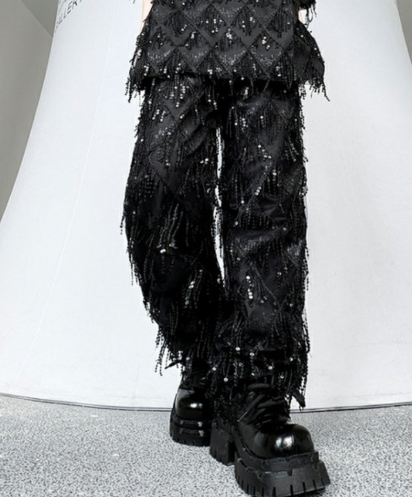 sequin tassel diamond wide pants EN2654
