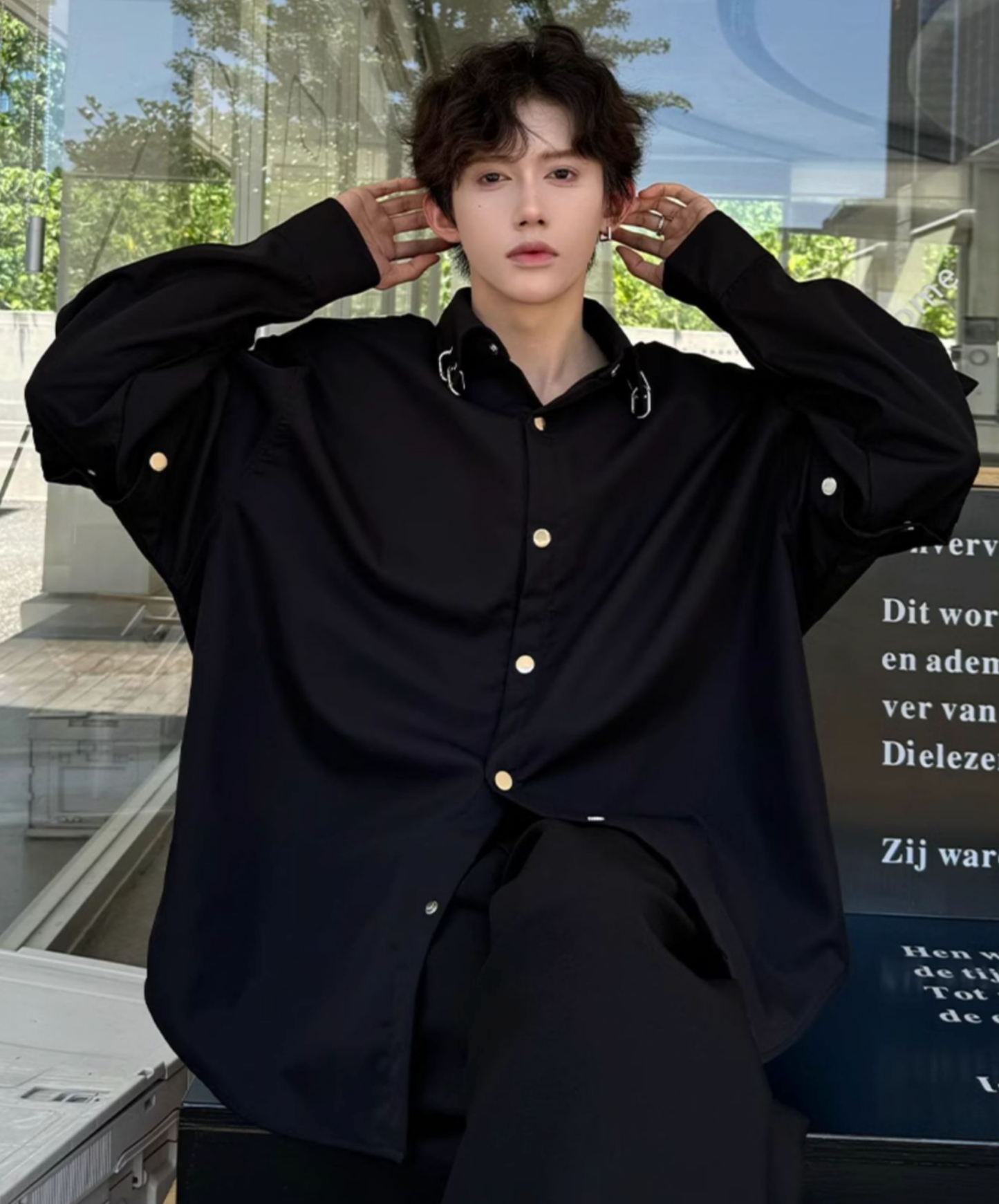 chainring decorative rivets shirt EN2687