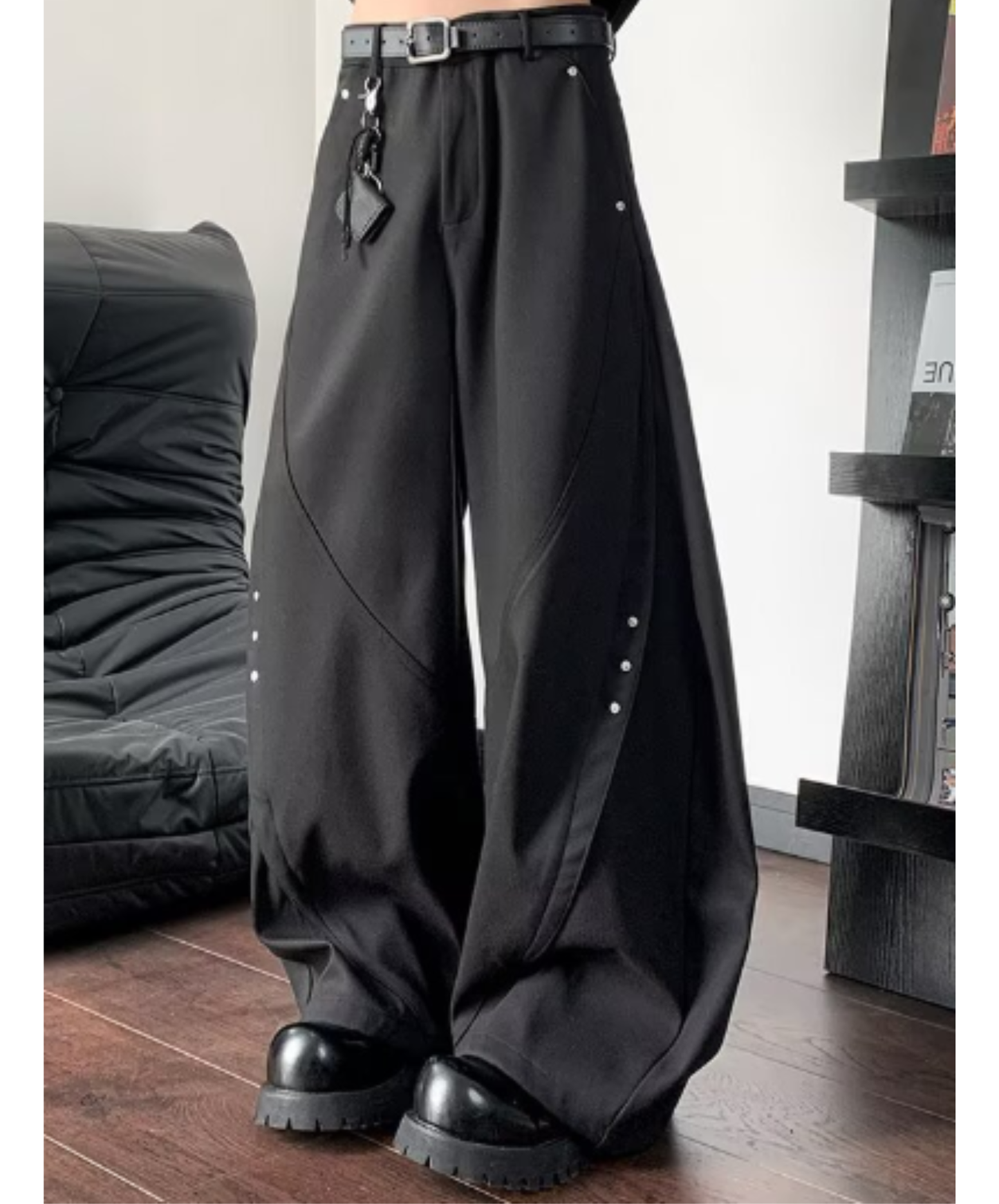 studded curve wide pants EN2968