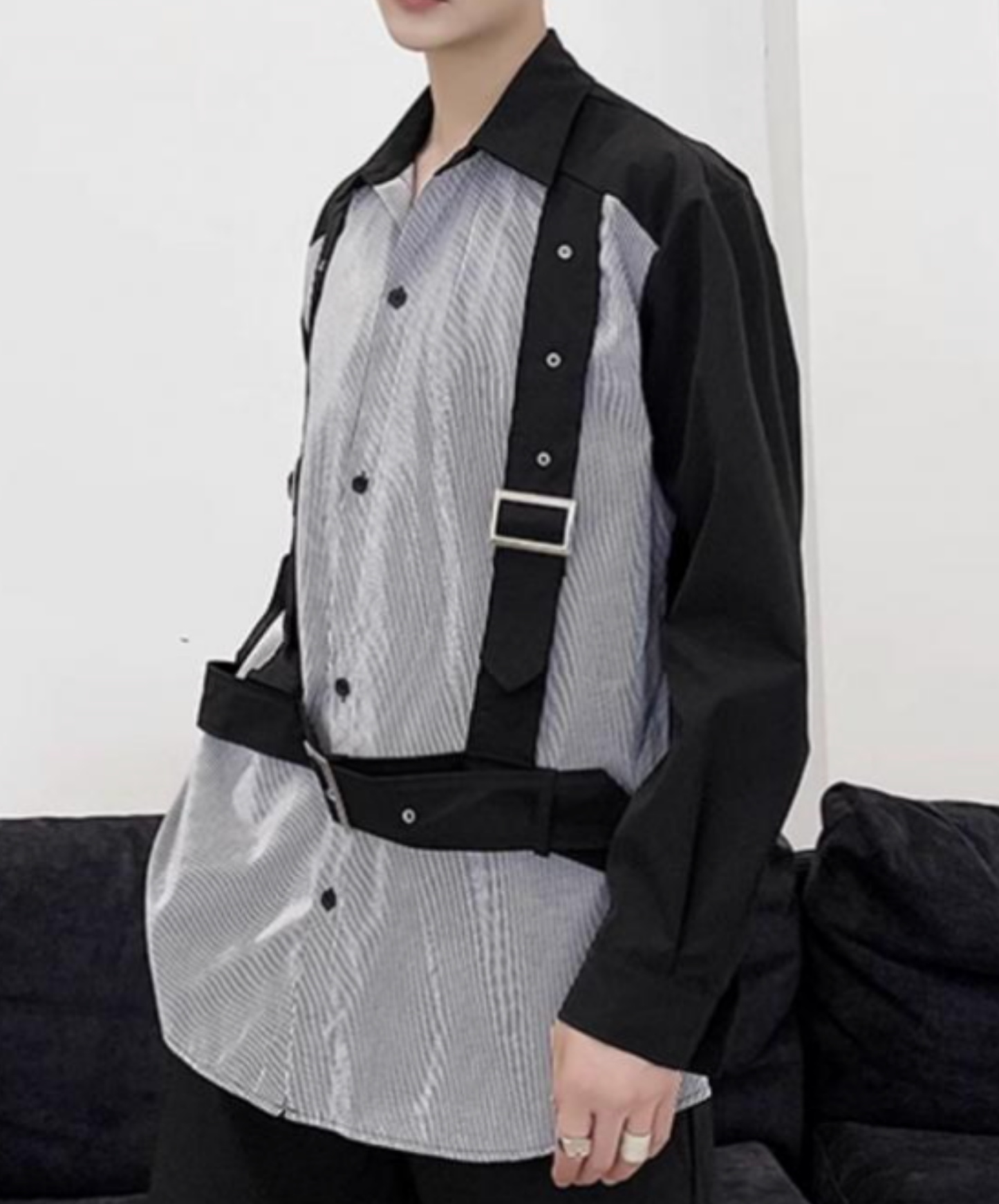 extra-thick belt with decorative stripes shirt EN2843