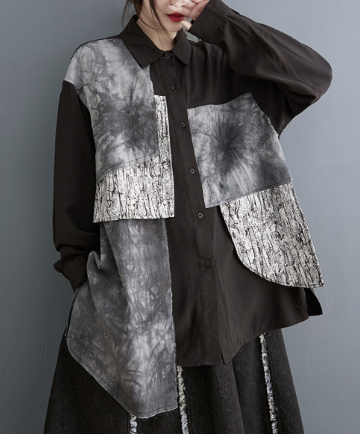 【style88】dark mode outfit set EN2679（shirt + pants + boots + ring set）