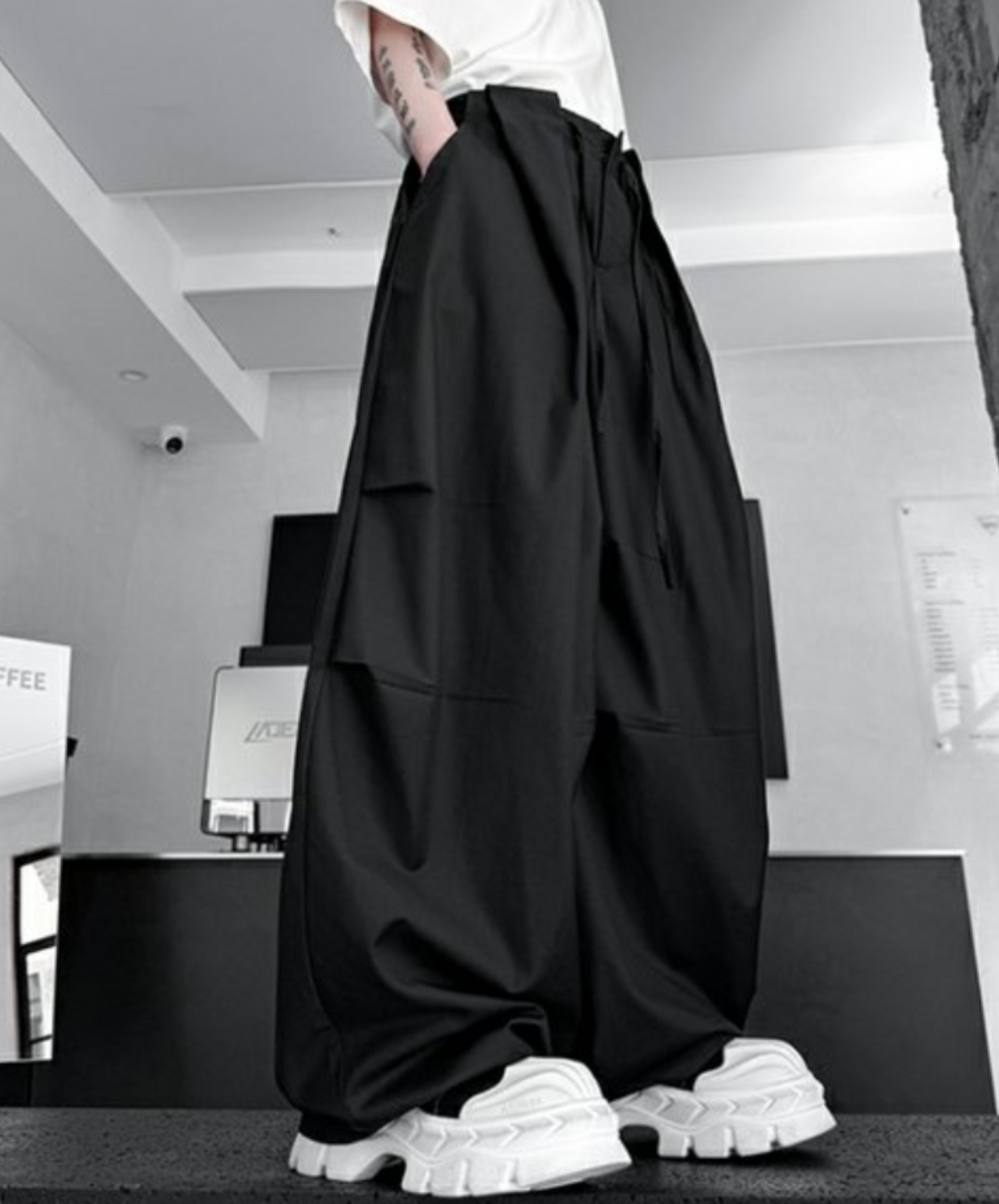 casual drape parachute wide pants EN2092
