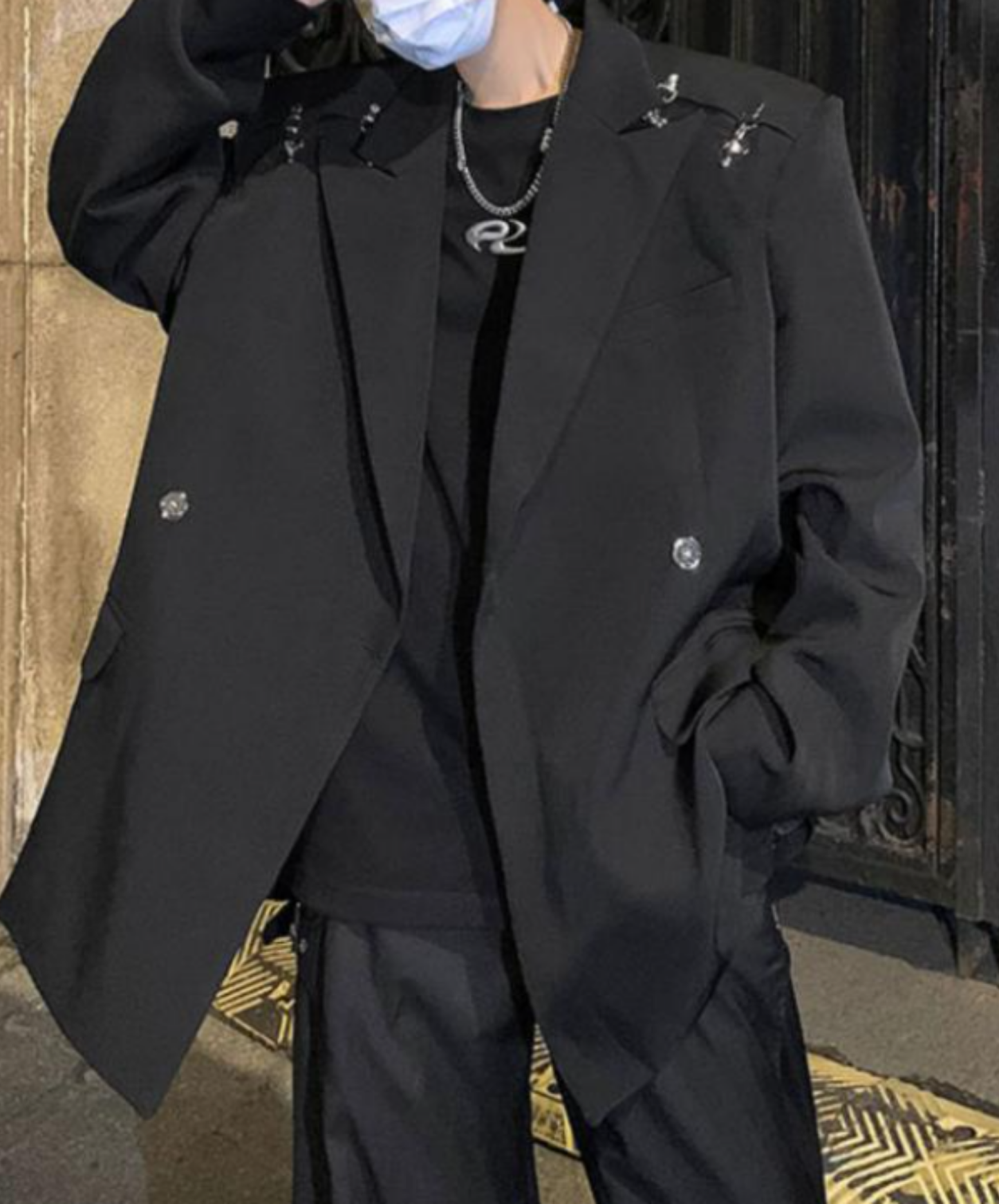 【style82】dark mode outfit set EN2553（jacket + shirt + pants set）