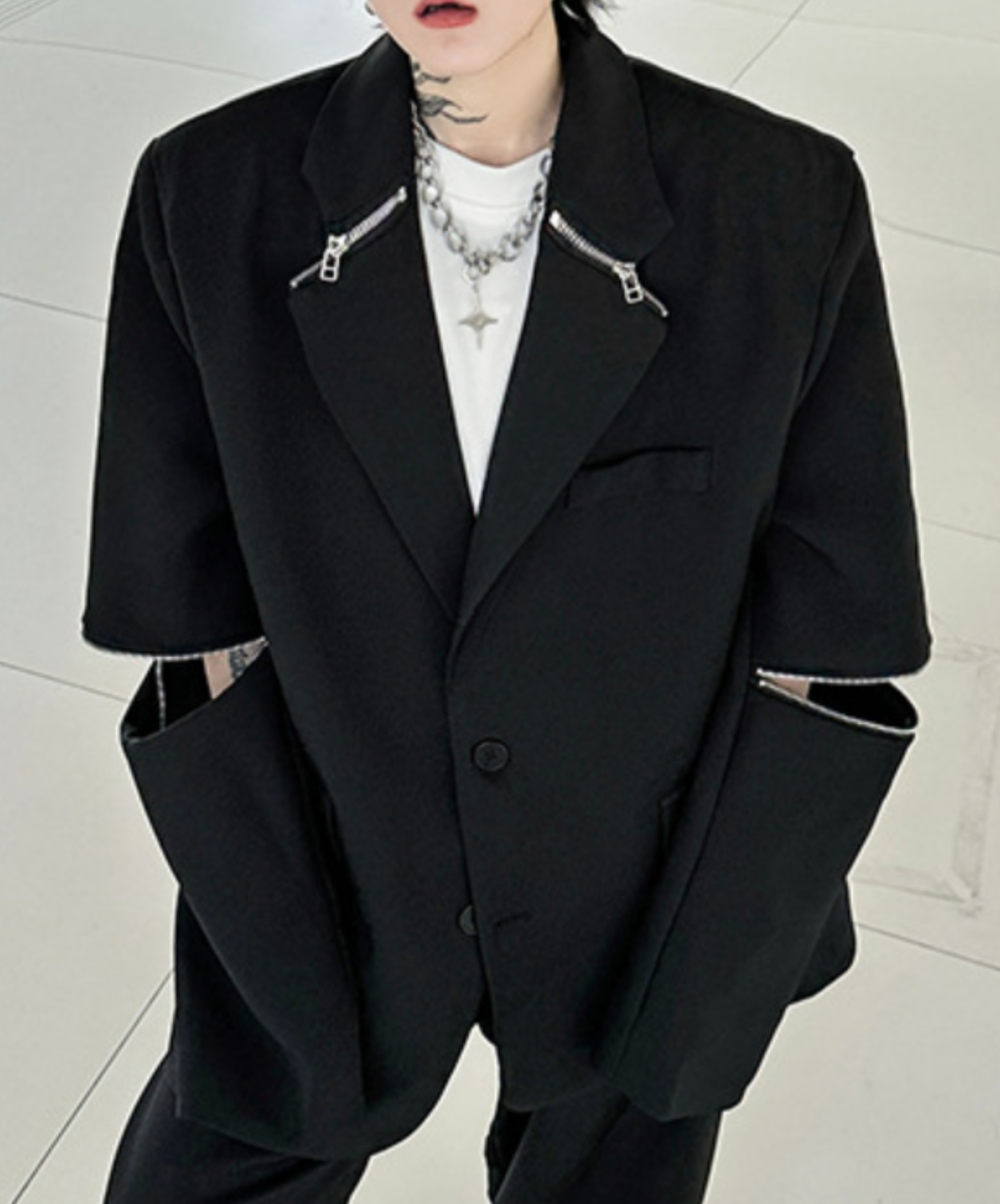 【style80】dark mode outfit set EN2536（jacket + shirt + pants set）