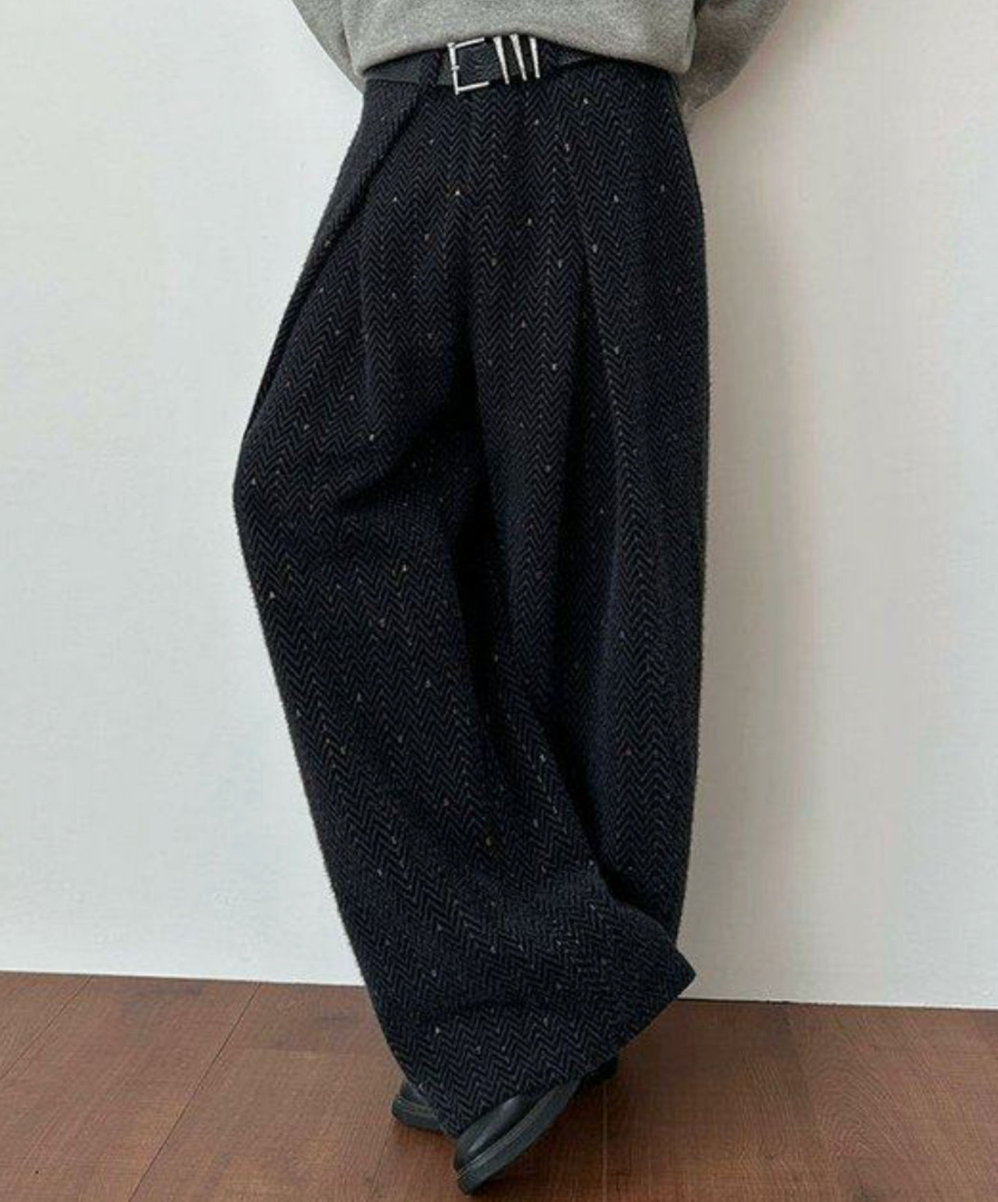 embroidery stripes wide pants EN2650