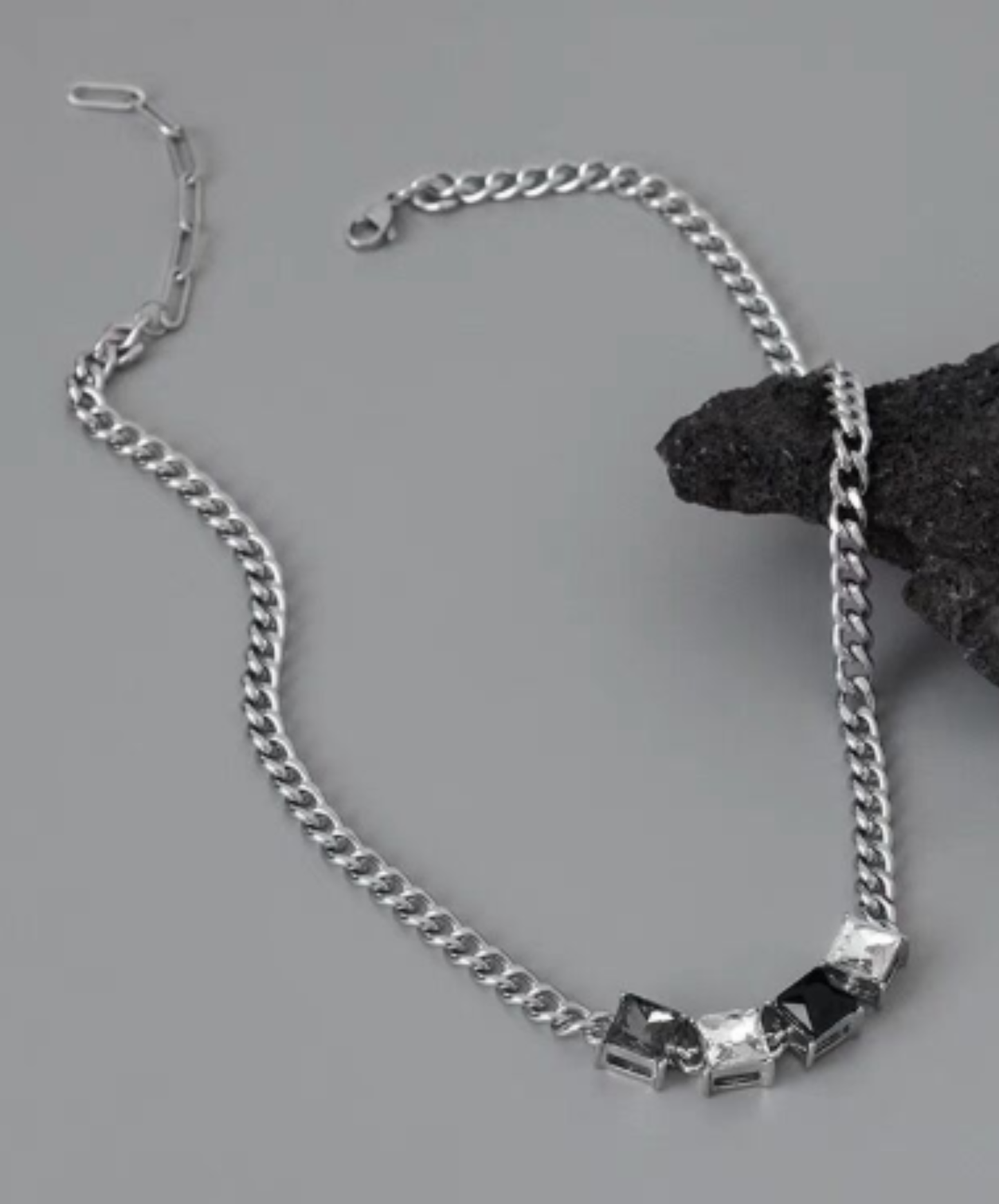 square quartz crystal necklace EN3038
