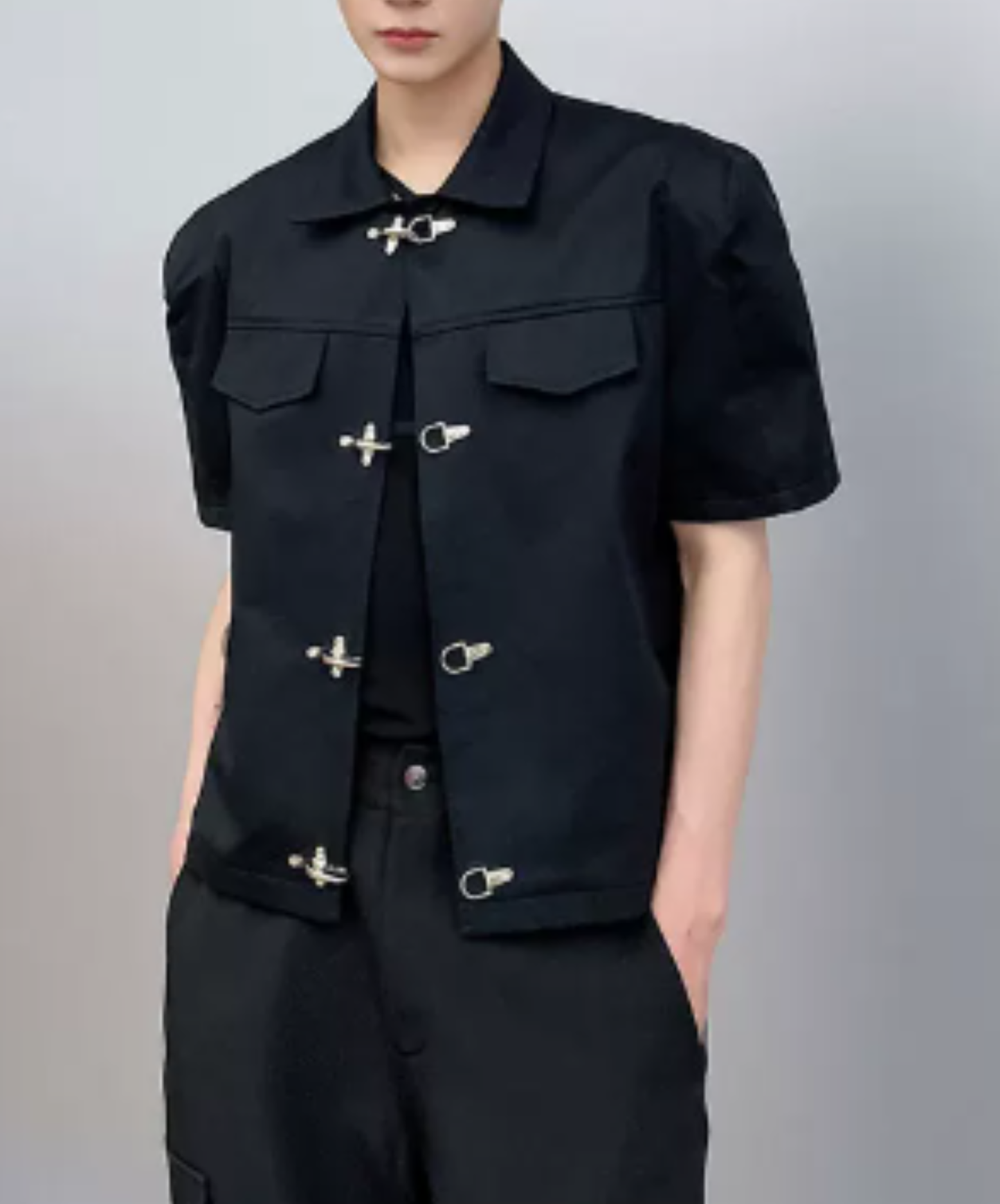 airplane button slim shirt EN2899