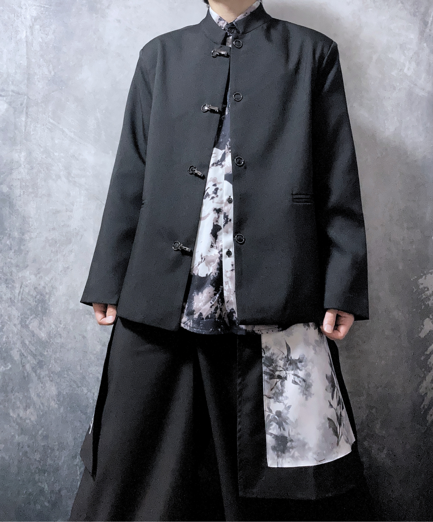 【style68】dark mode outfit set EN1892（jacket + shirt + pants set）