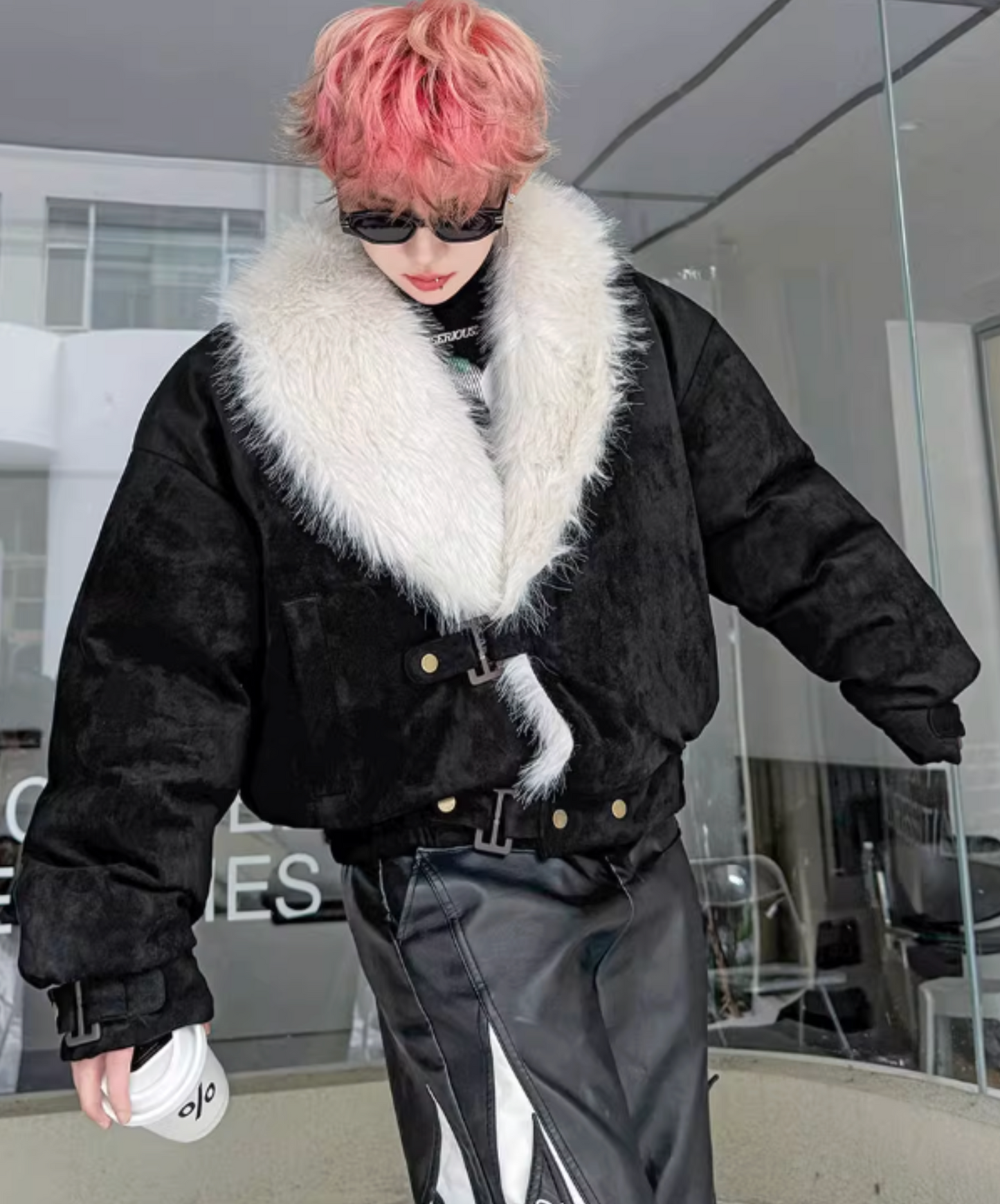 fleece-lined faux fur jacket EN2586