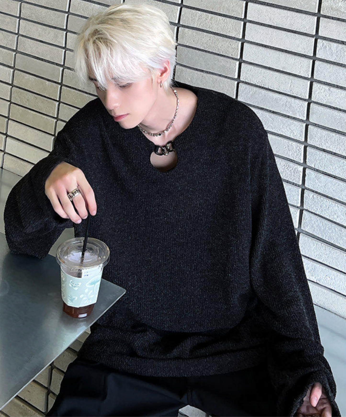 whole neck design t-shirt EN2652