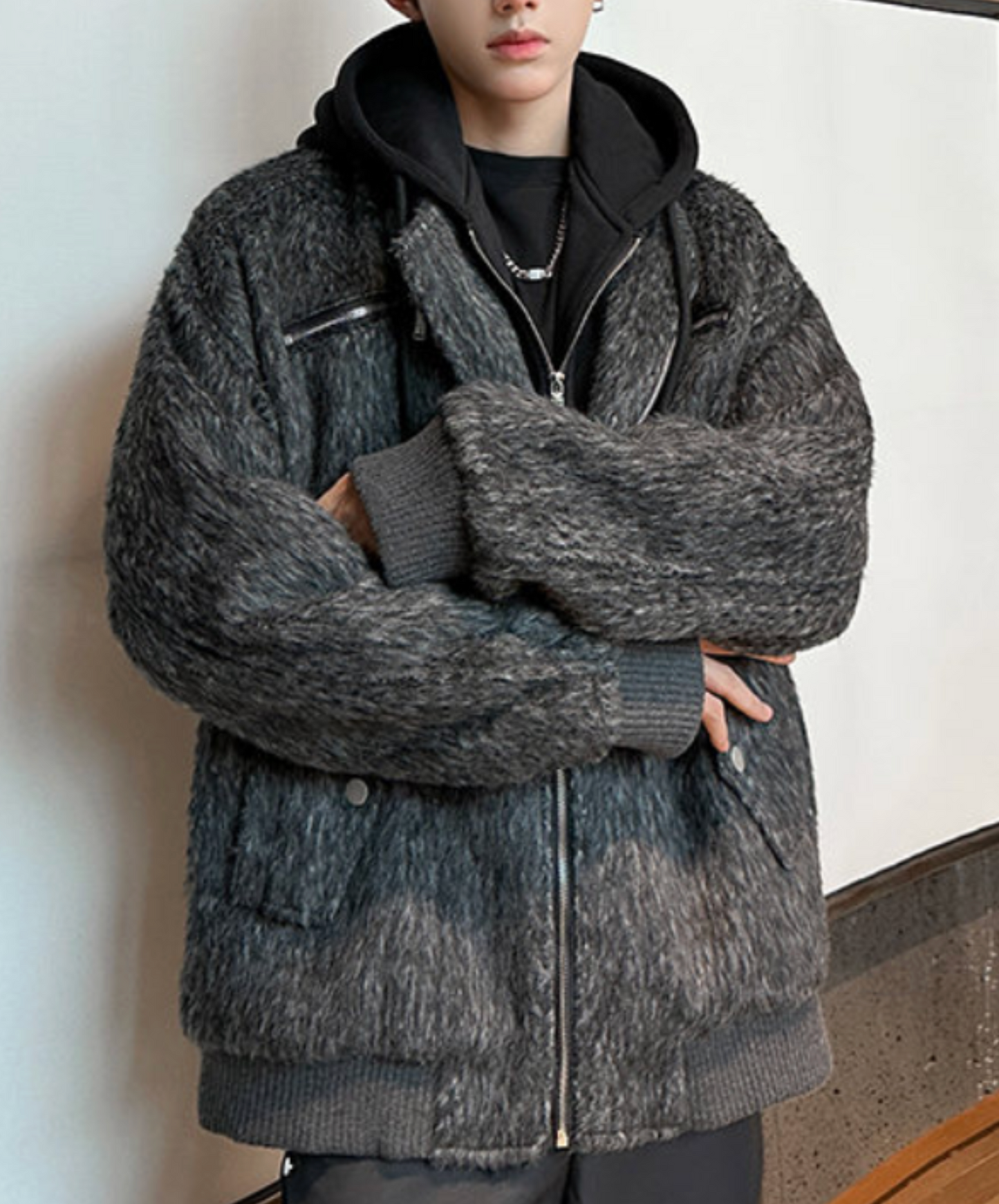 fake two-piece casual hoodie EN2550