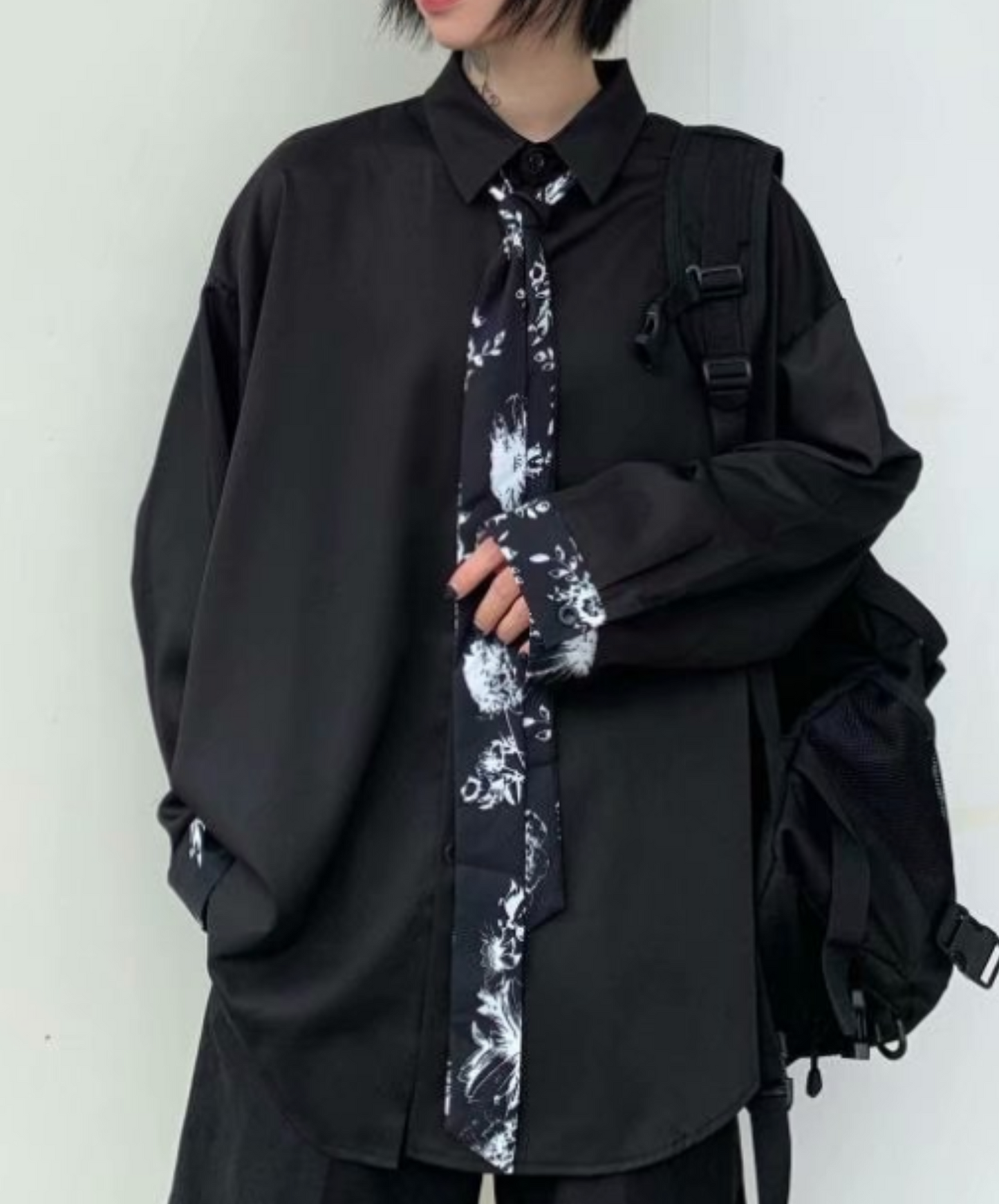 Includes splicing design tie shirt EN2383