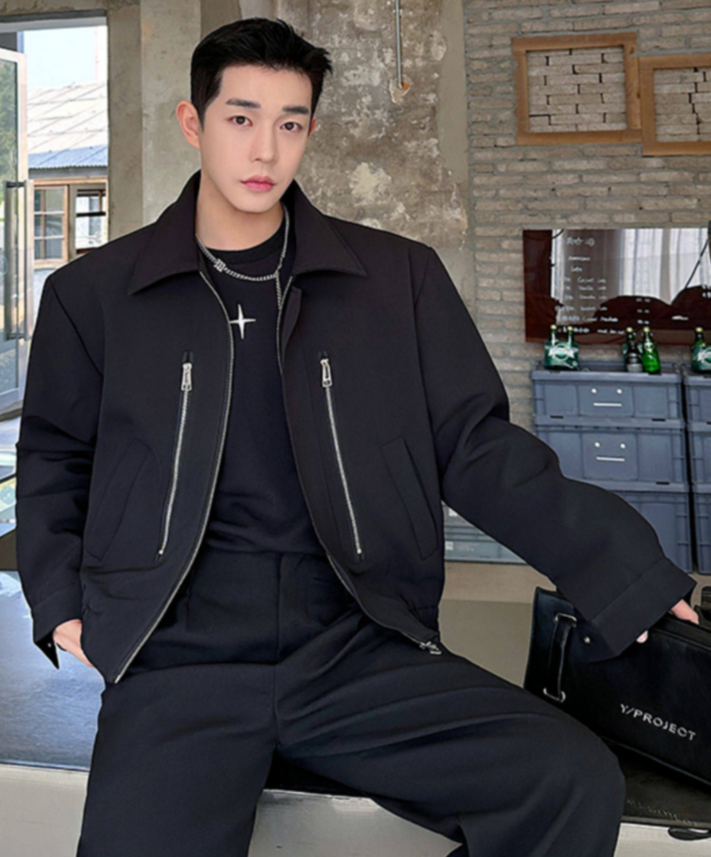 unique lapel zipper decoration jacket EN2670