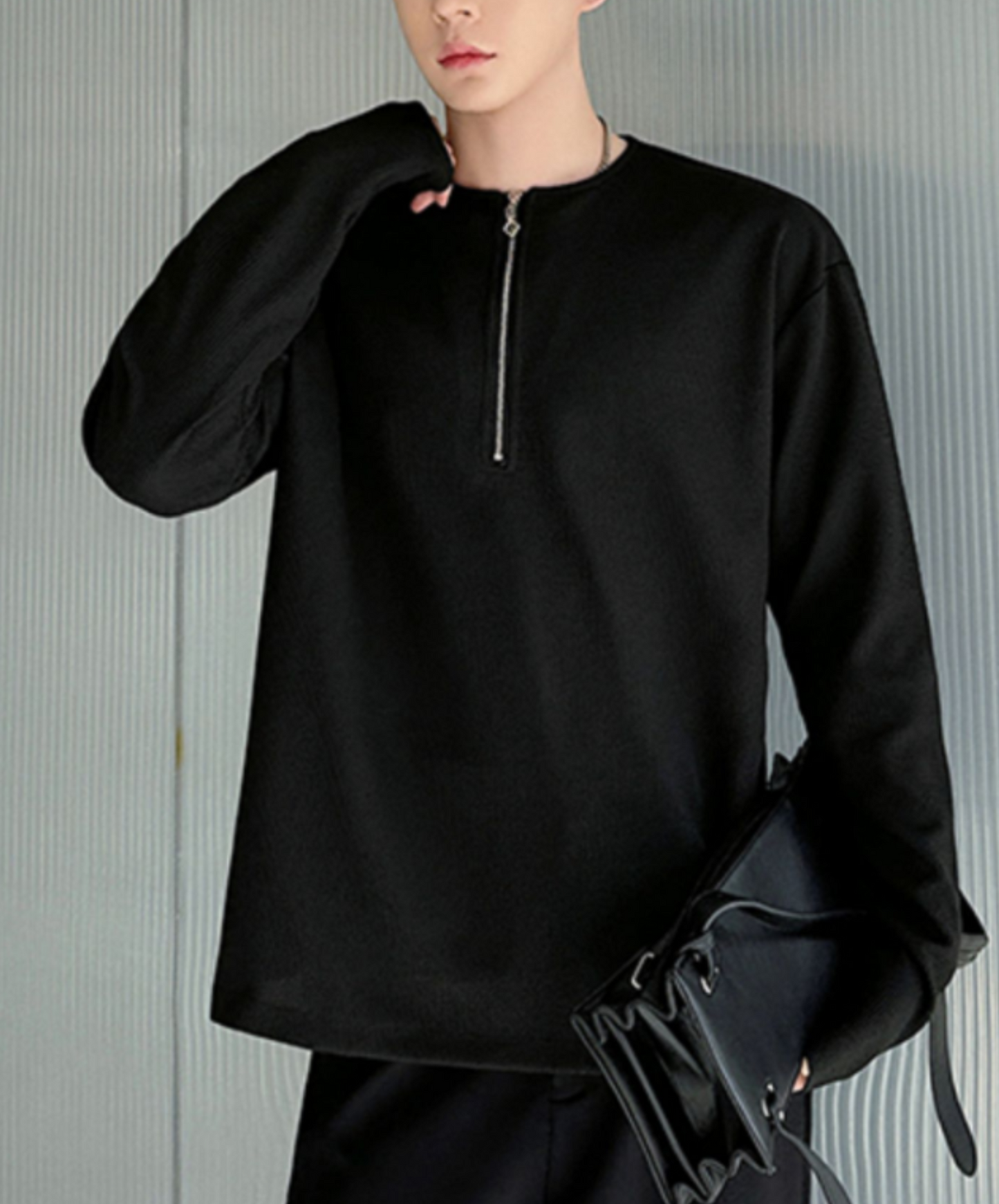 luxury zip-up design bottling long t-shirt EN1629