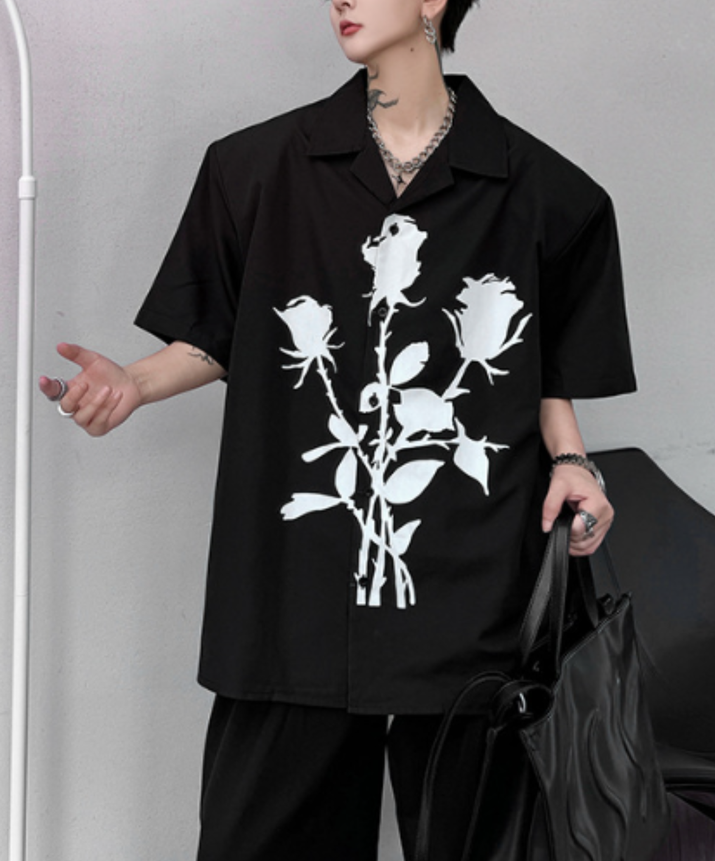 rose silhouette print shirt EN2905
