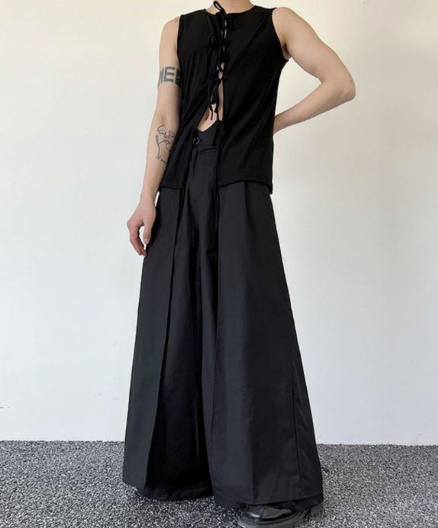 dark wide hakama pants EN879