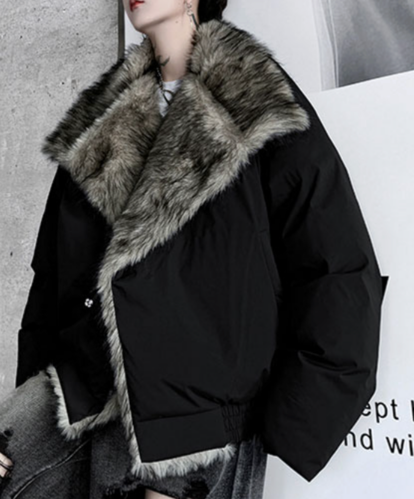 padded mink look jacket EN2594