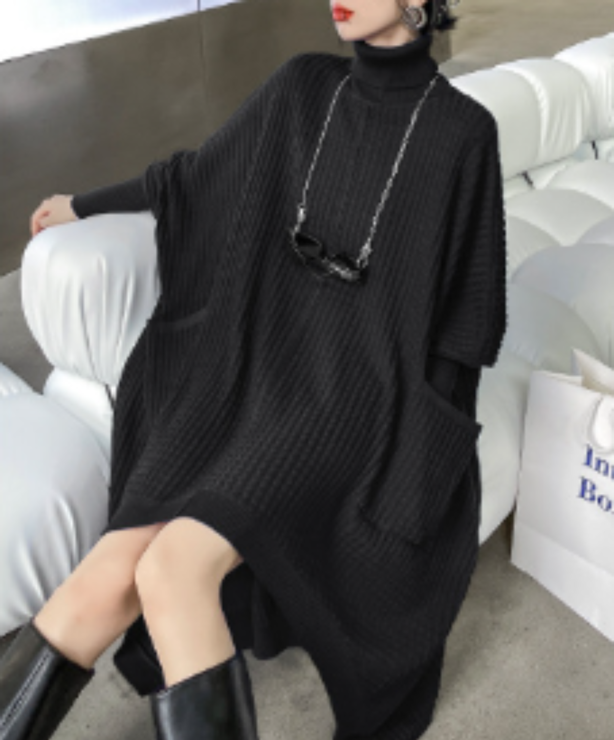 high-neck relaxed silhouette sweater EN3176