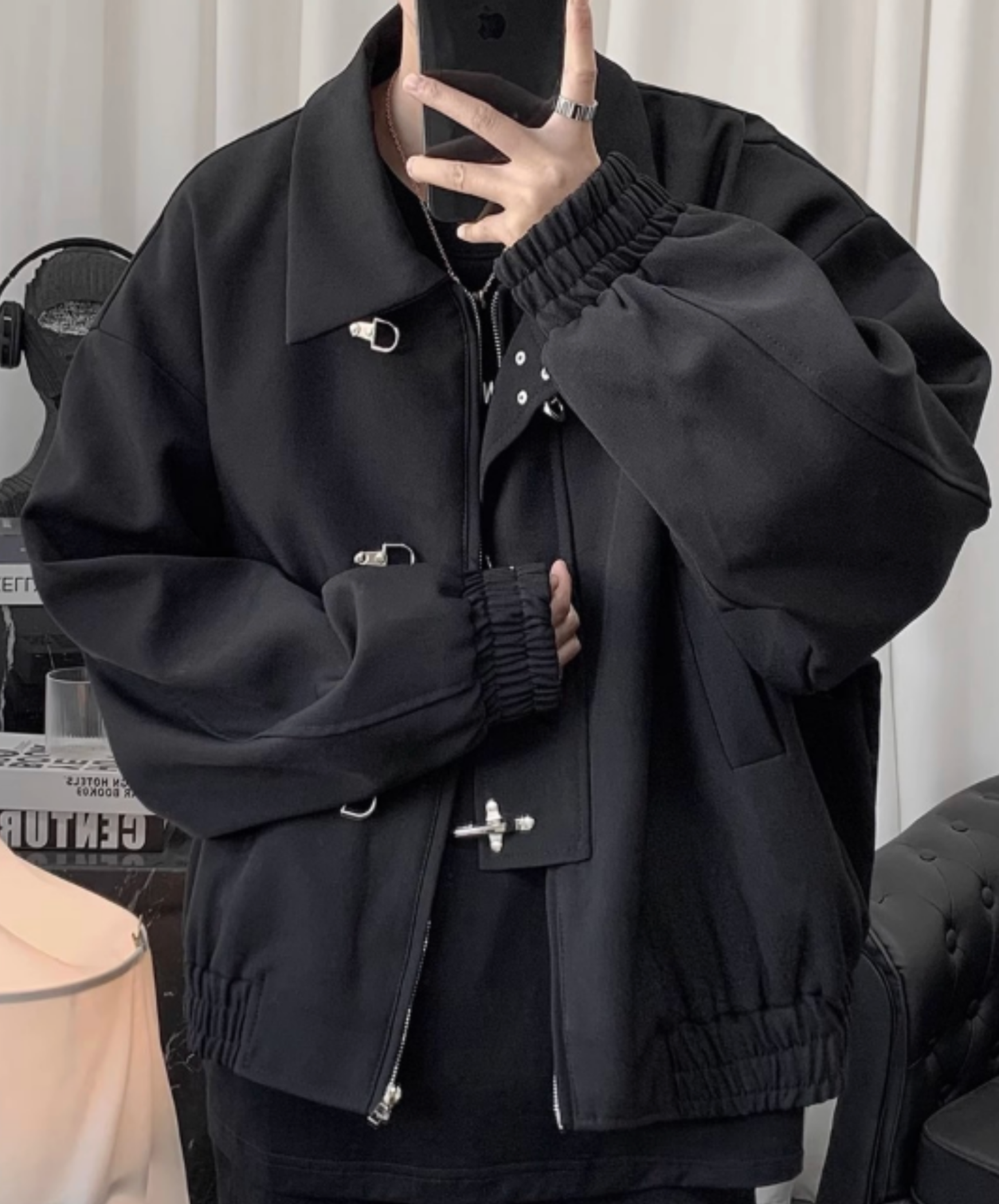 airplane button windproof jacket EN2733