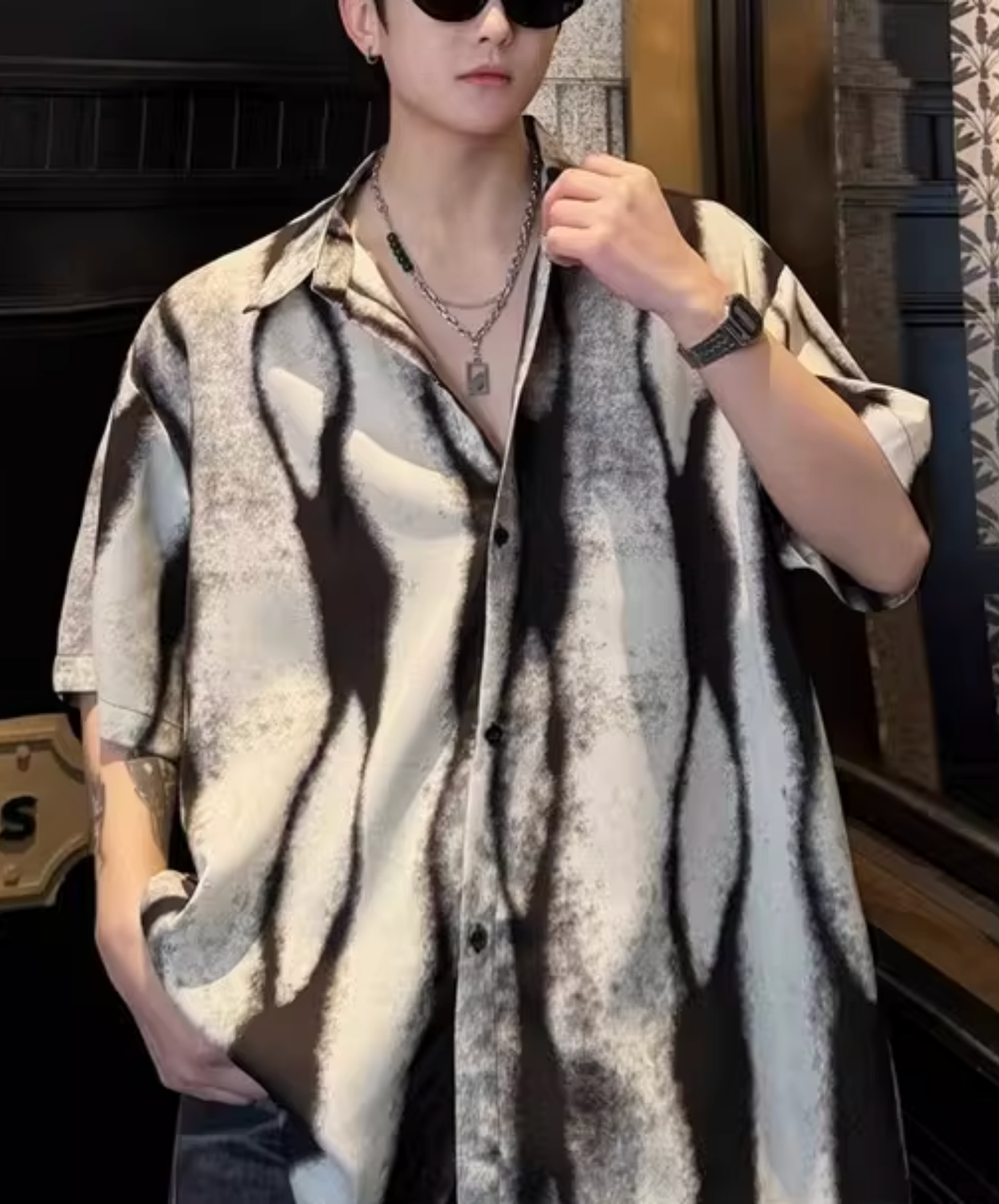vintage tie-dye stripes shirt EN2792