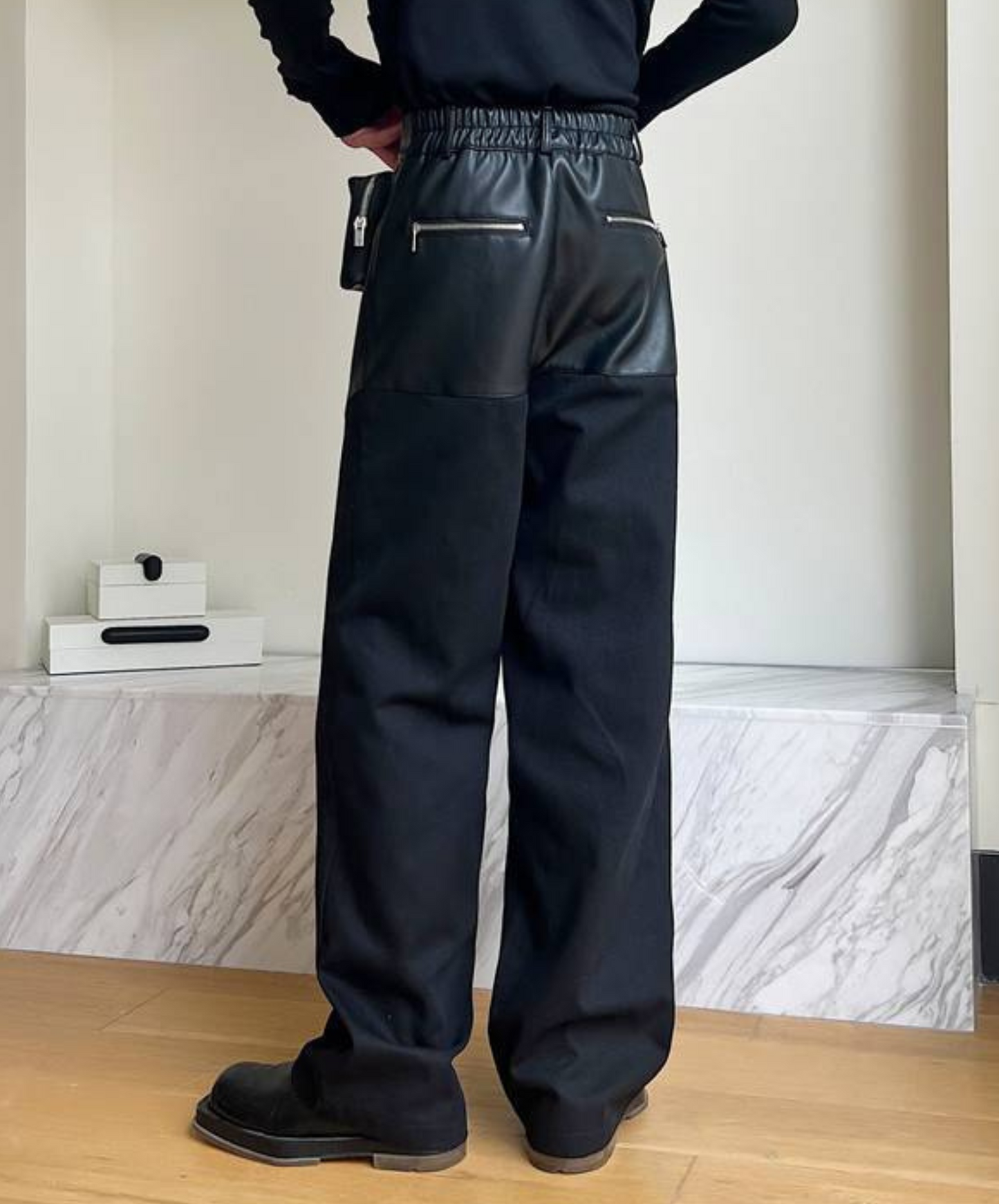 buckle strap leather pants EN1182