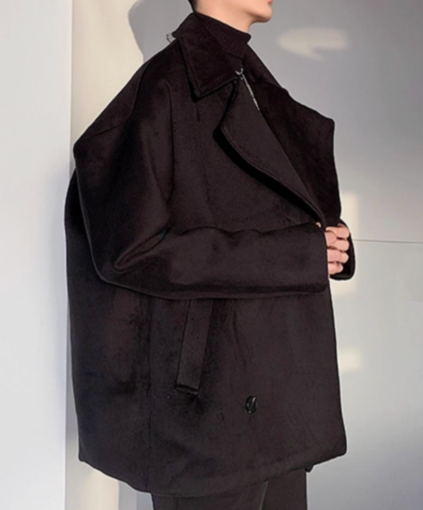 dark double-breasted with lapels jacket EN2528