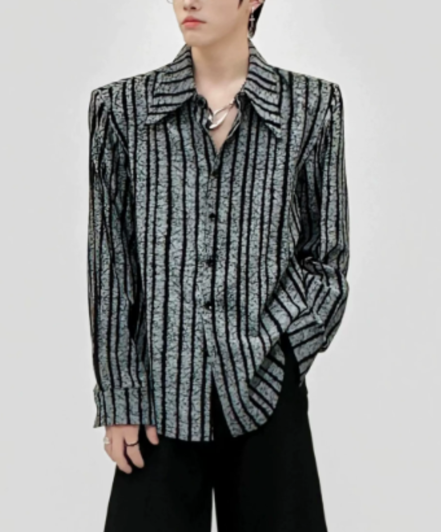 striped drape style shirt EN3086