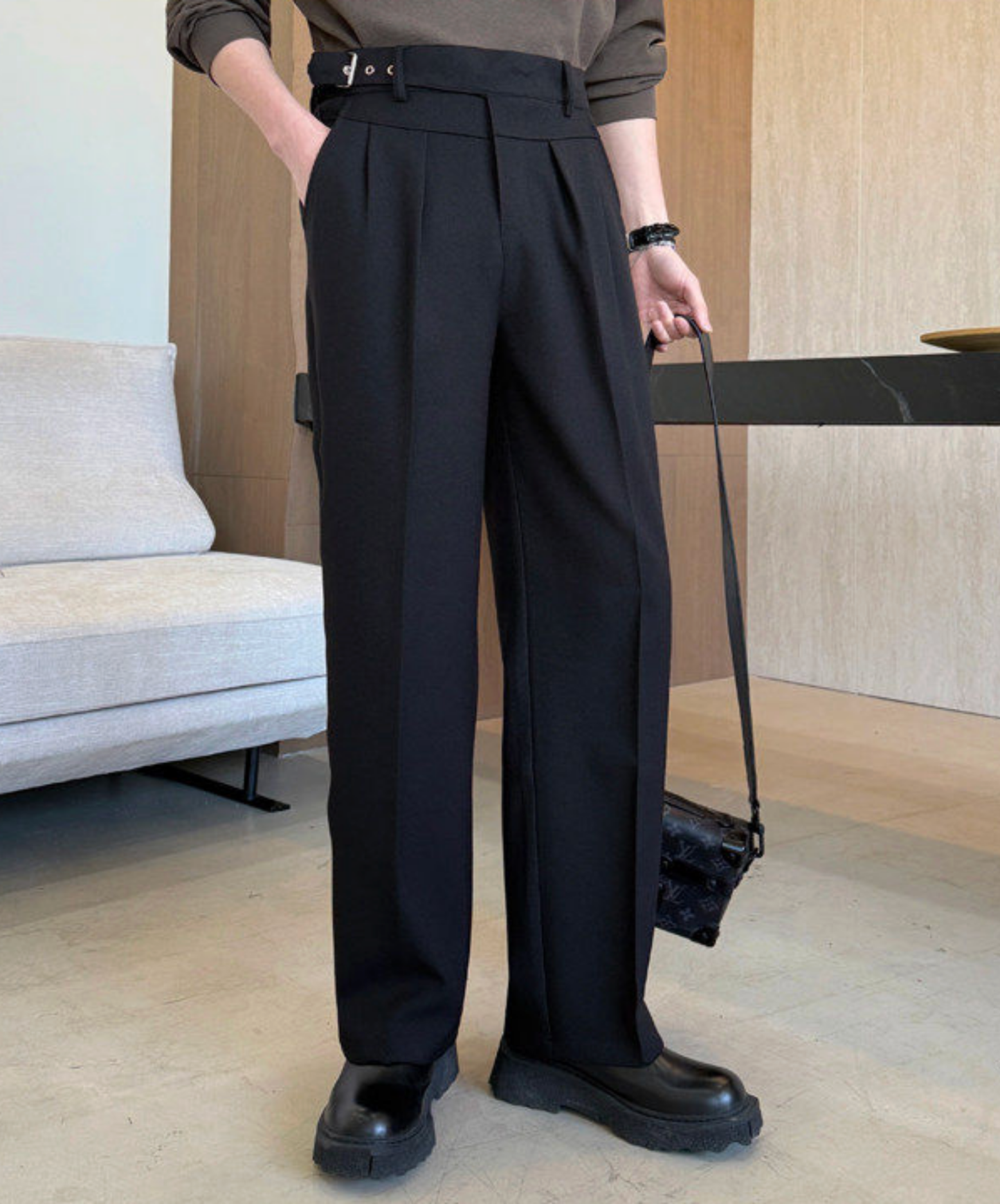 neapolitan-style slim fit slacks pants EN2776