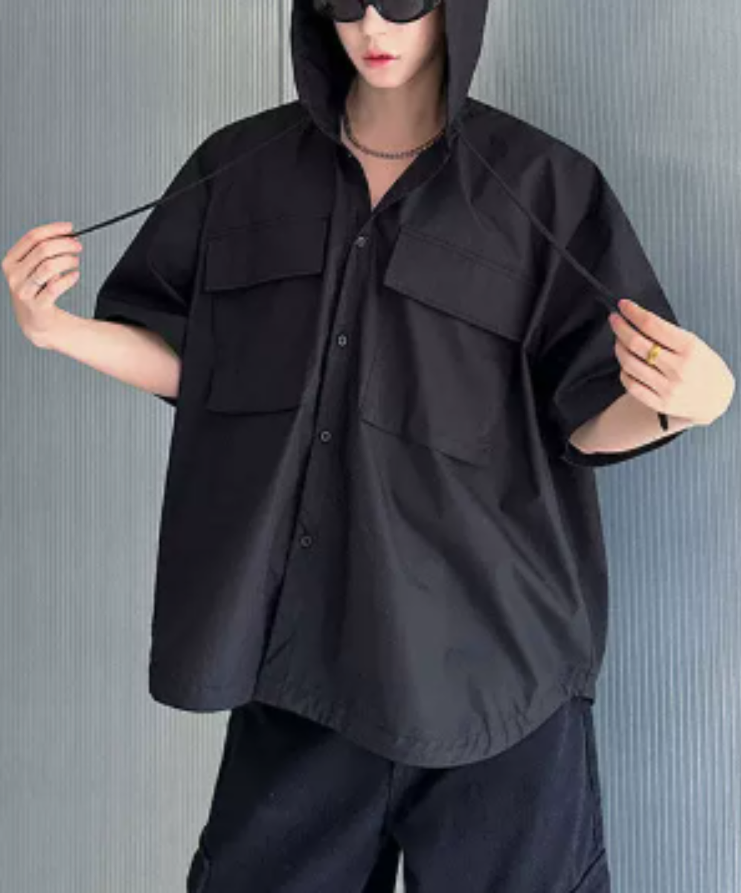 hooded oversized shirt EN2943