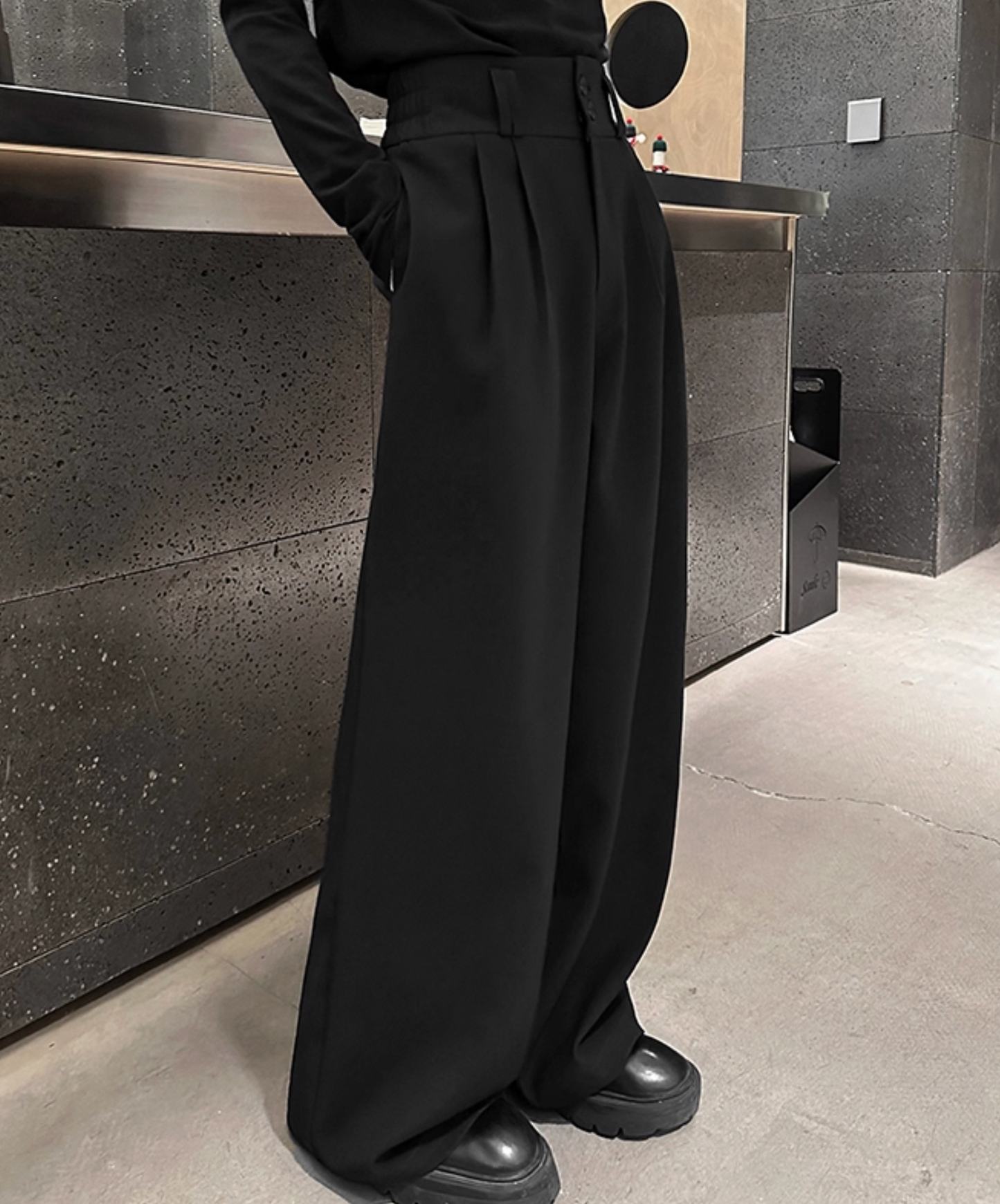 casual pleated wide pants EN2436
