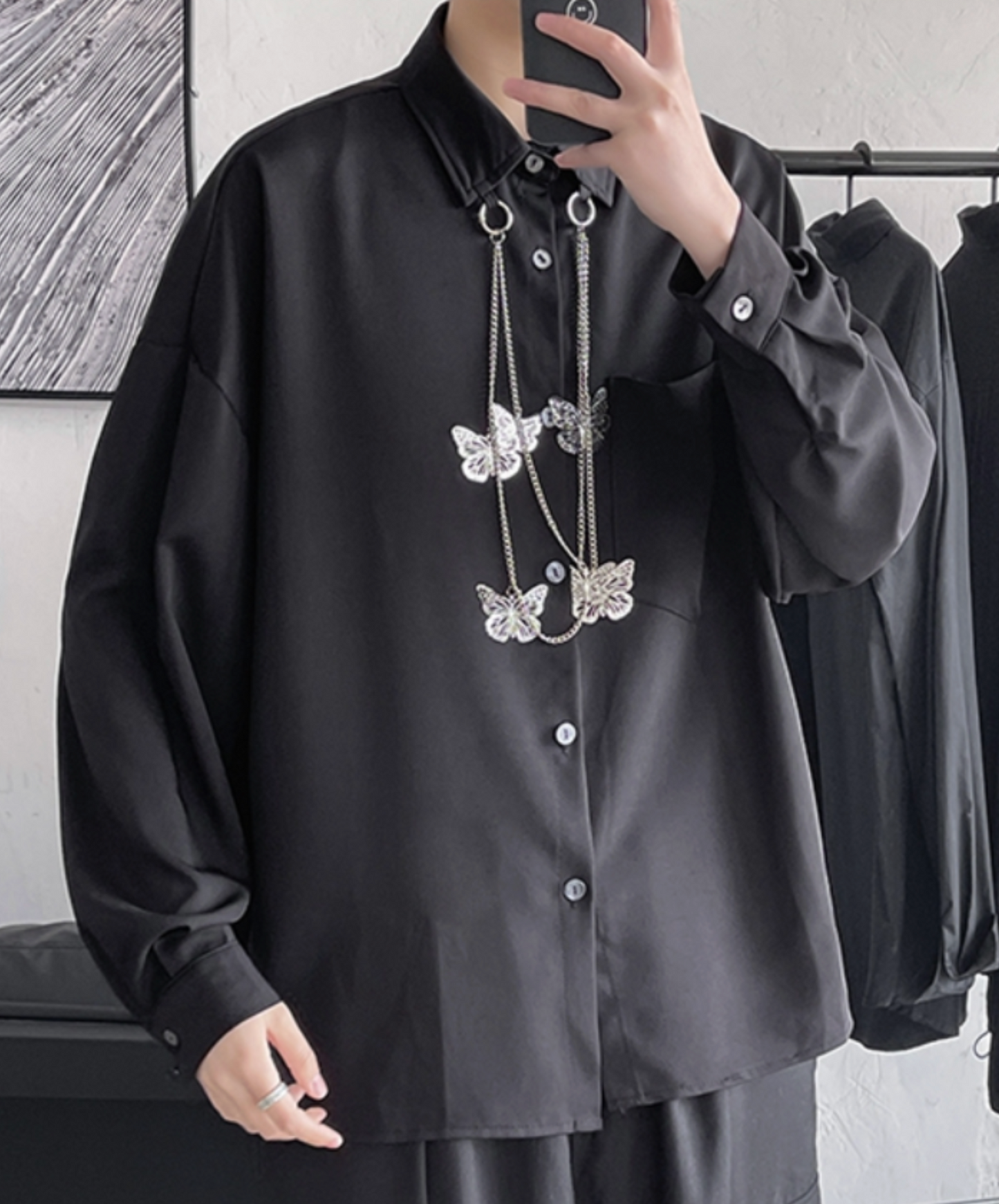 with butterfly pendant shirt EN2421