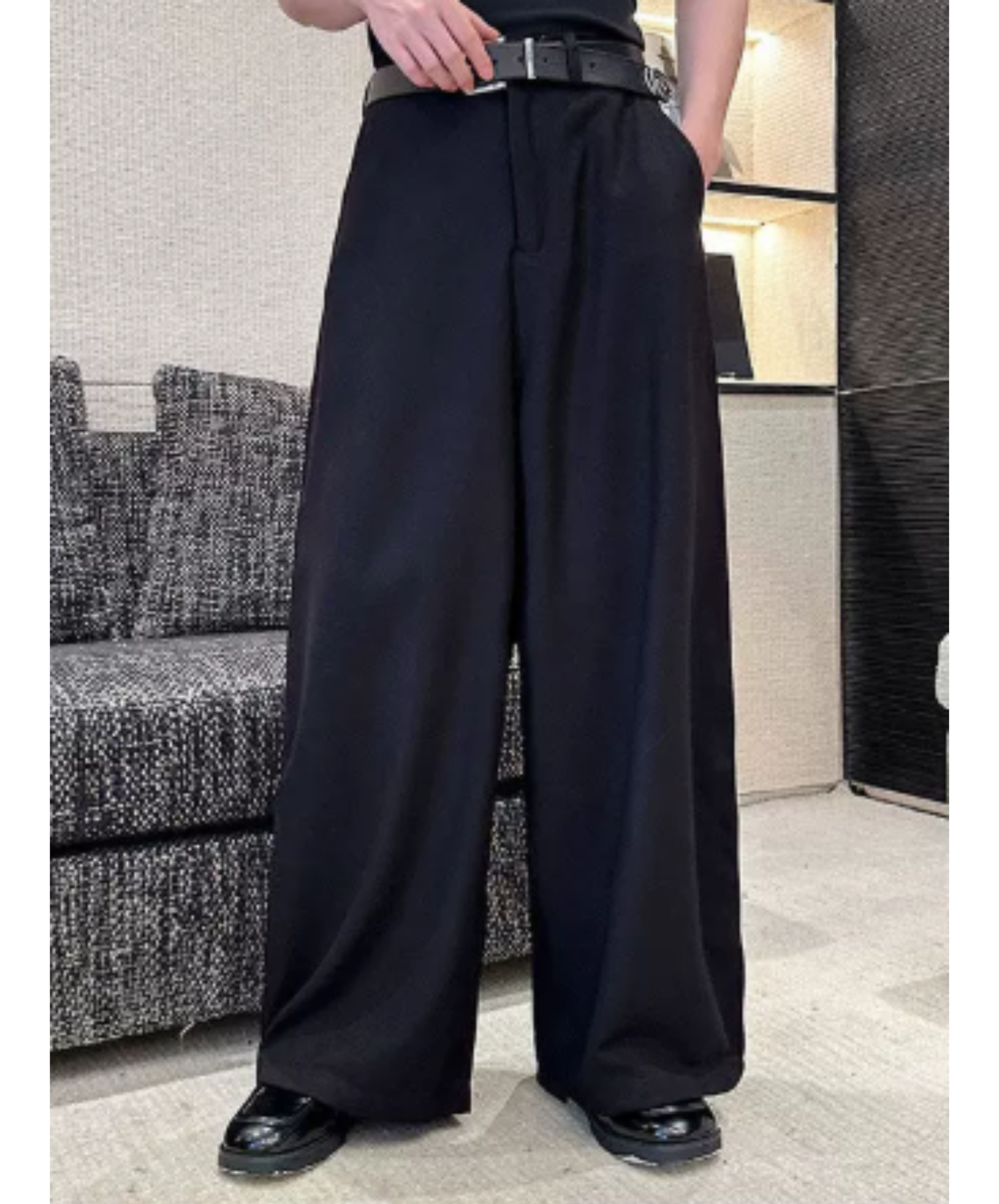 smooth, flowing texture and drape wide pants EN2949