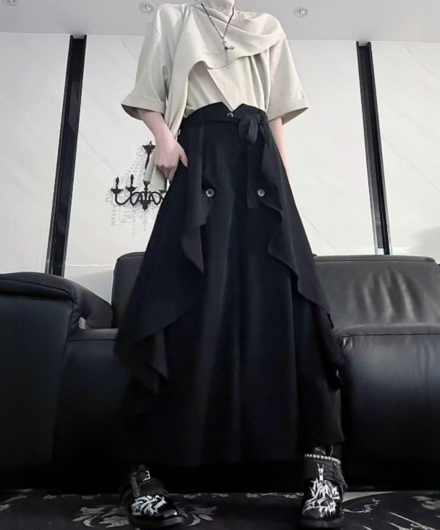 high waist multilayer pants EN2725