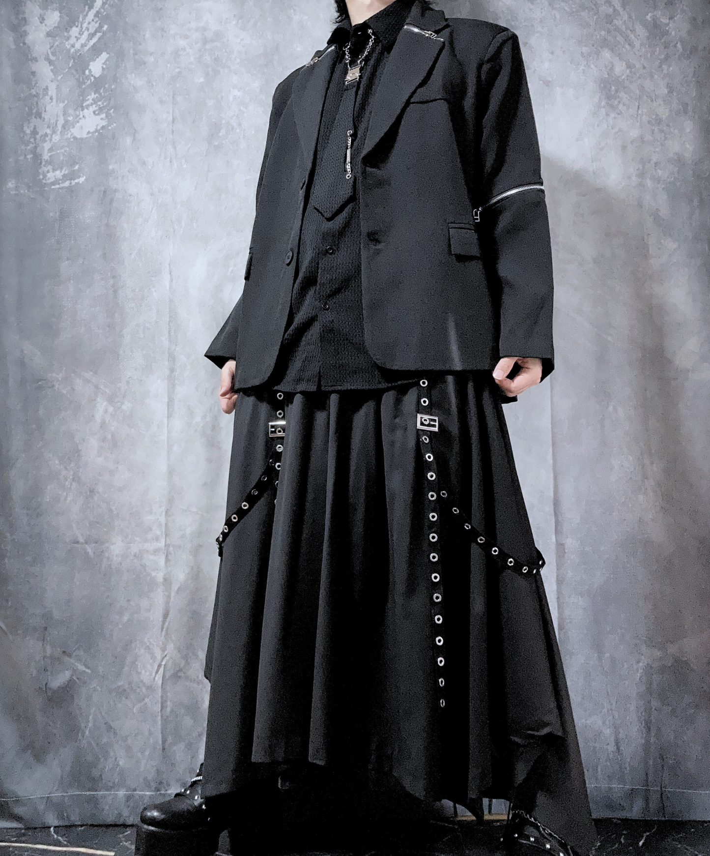 【style77】dark mode outfit set EN2533（jacket + shirt + pants set）