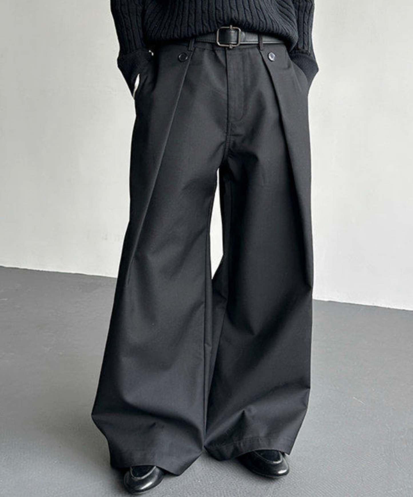 a-line draped cut wide pants EN2649