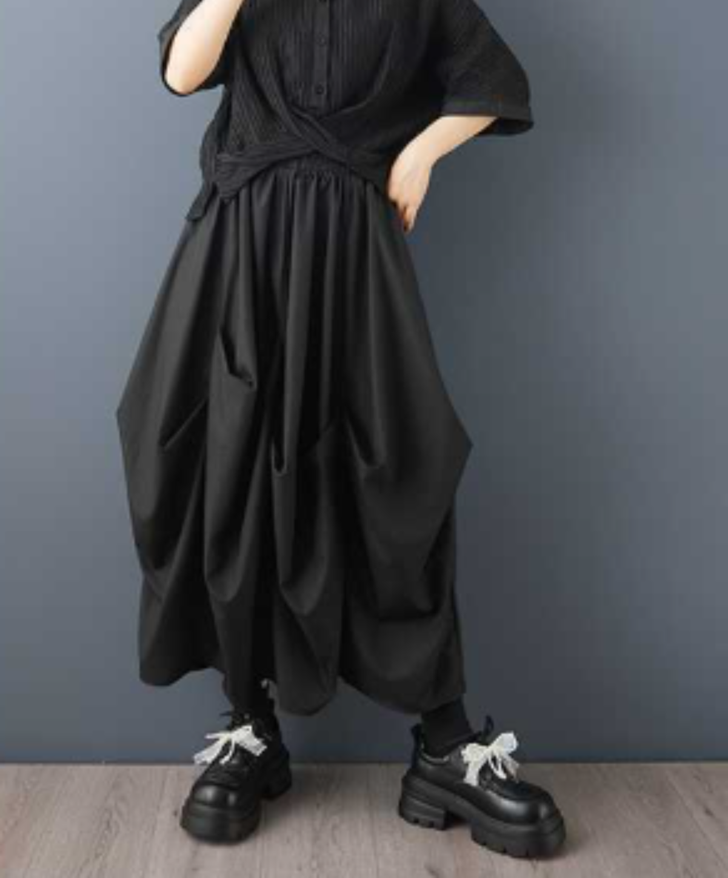 korean-style oversized patchwork wide pants EN3057