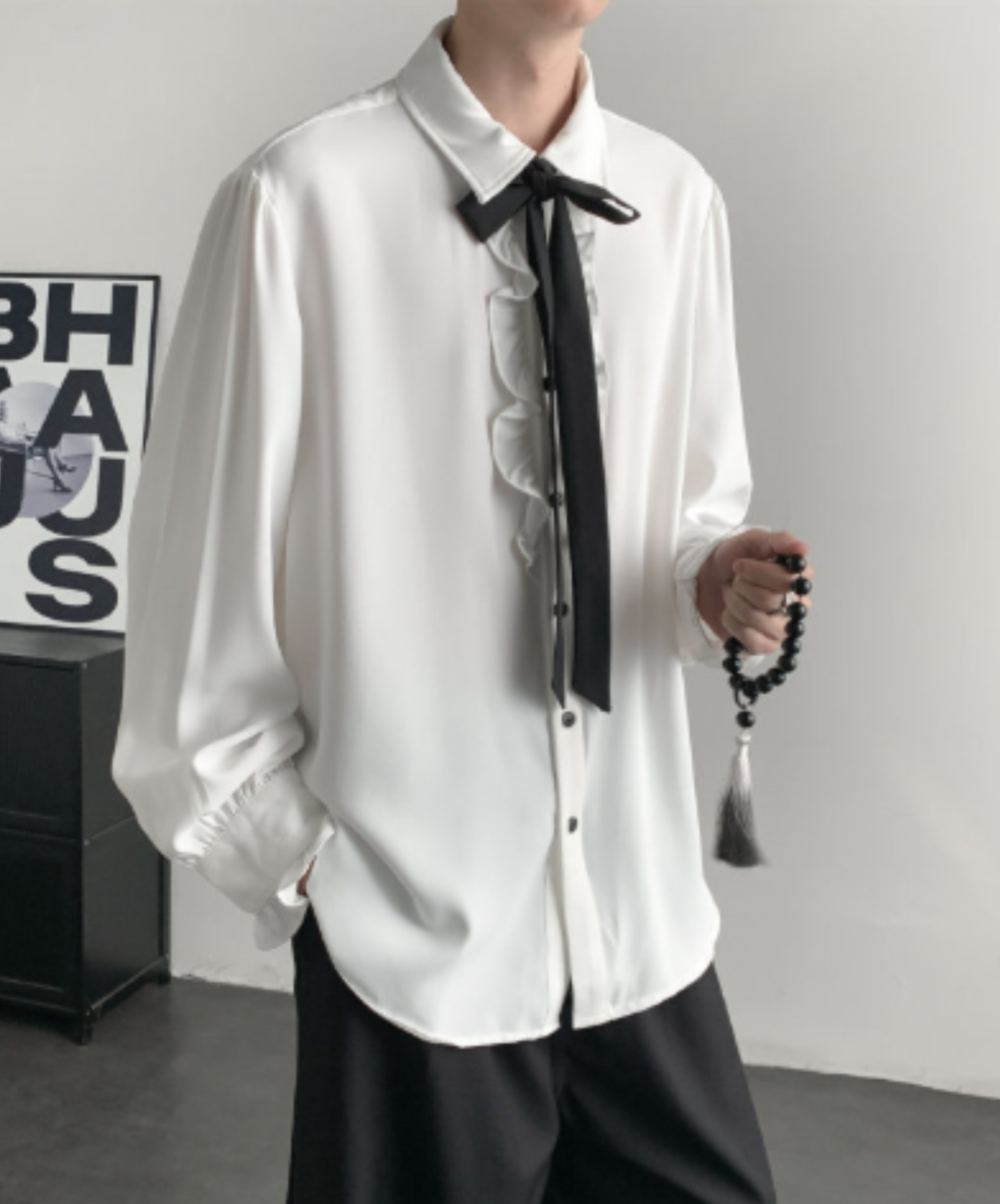 ruffles with tie detail shirt EN3076