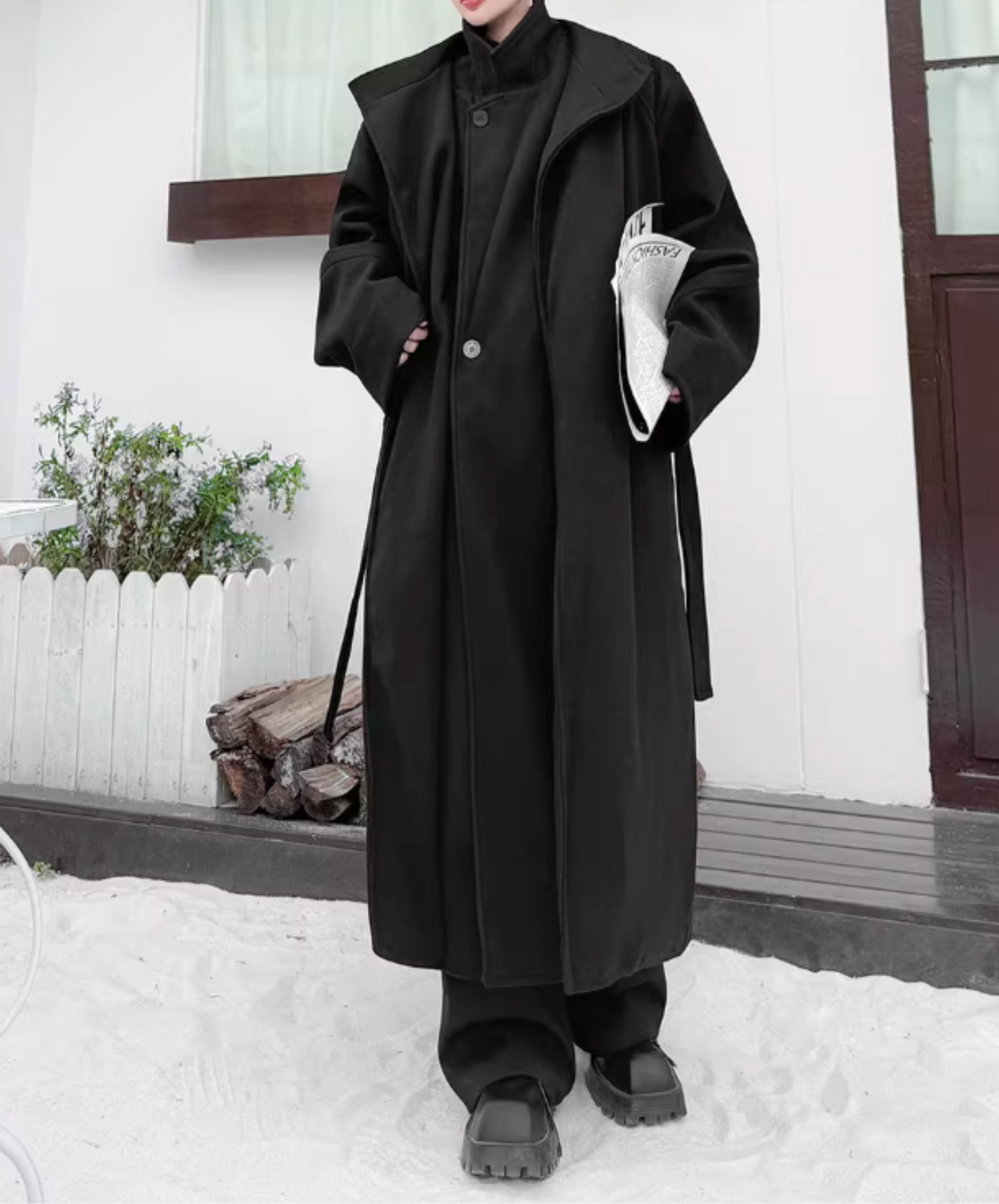 fake two-piece mid-length coat EN2562