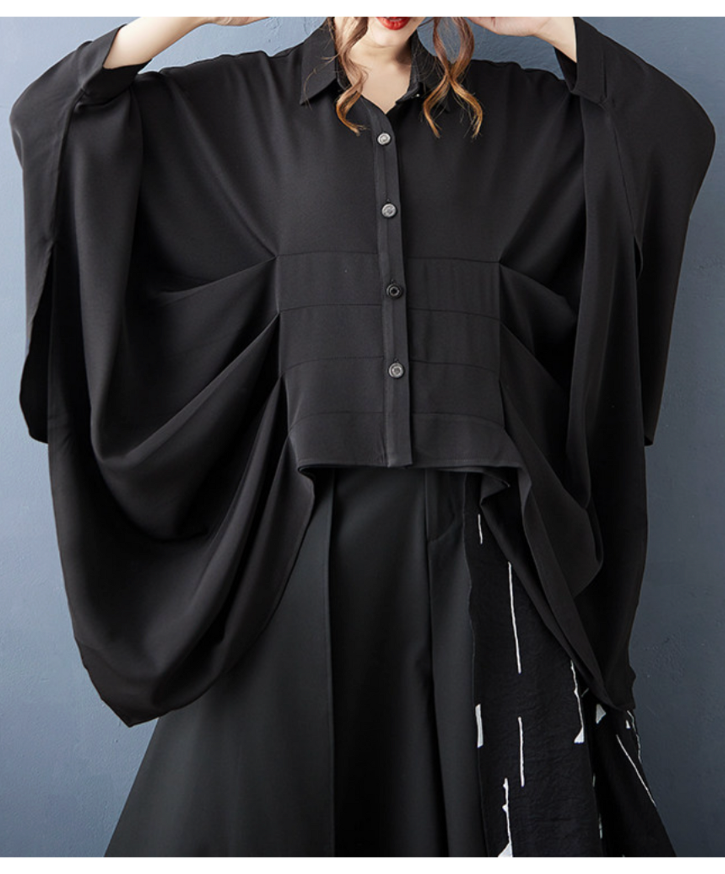 bat wing sleeve Irregular shirt EN2680
