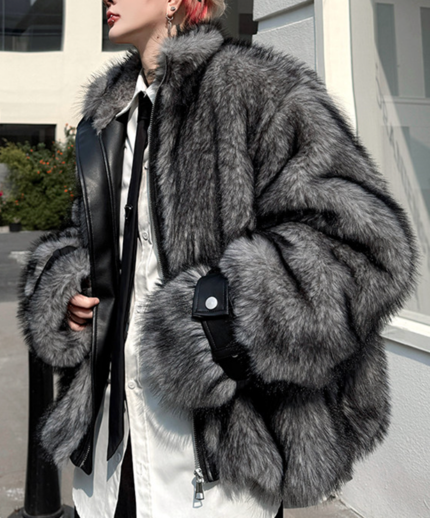 wolf-style fake fur jacket EN2618