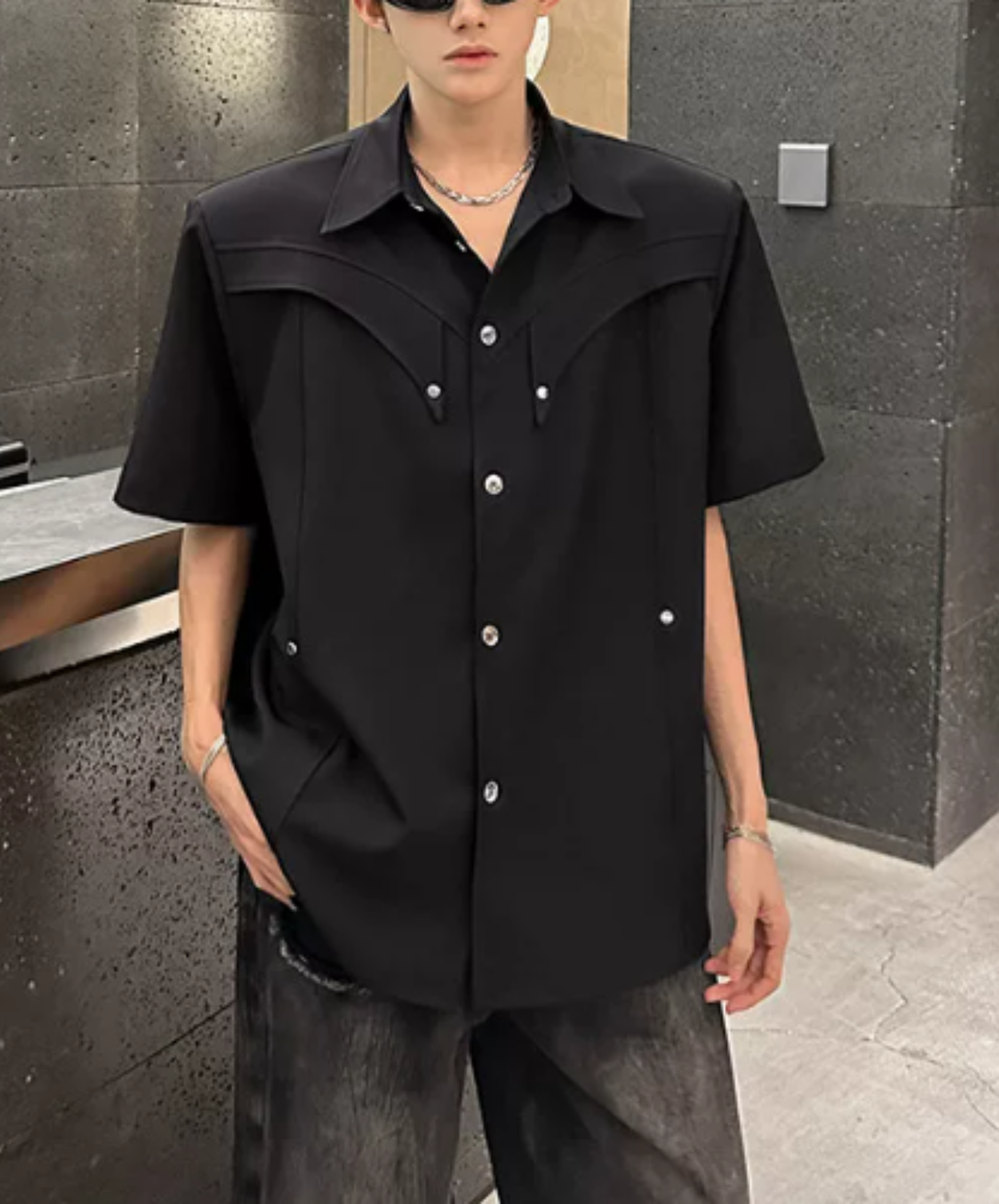 metal parts decoration shirt EN2888
