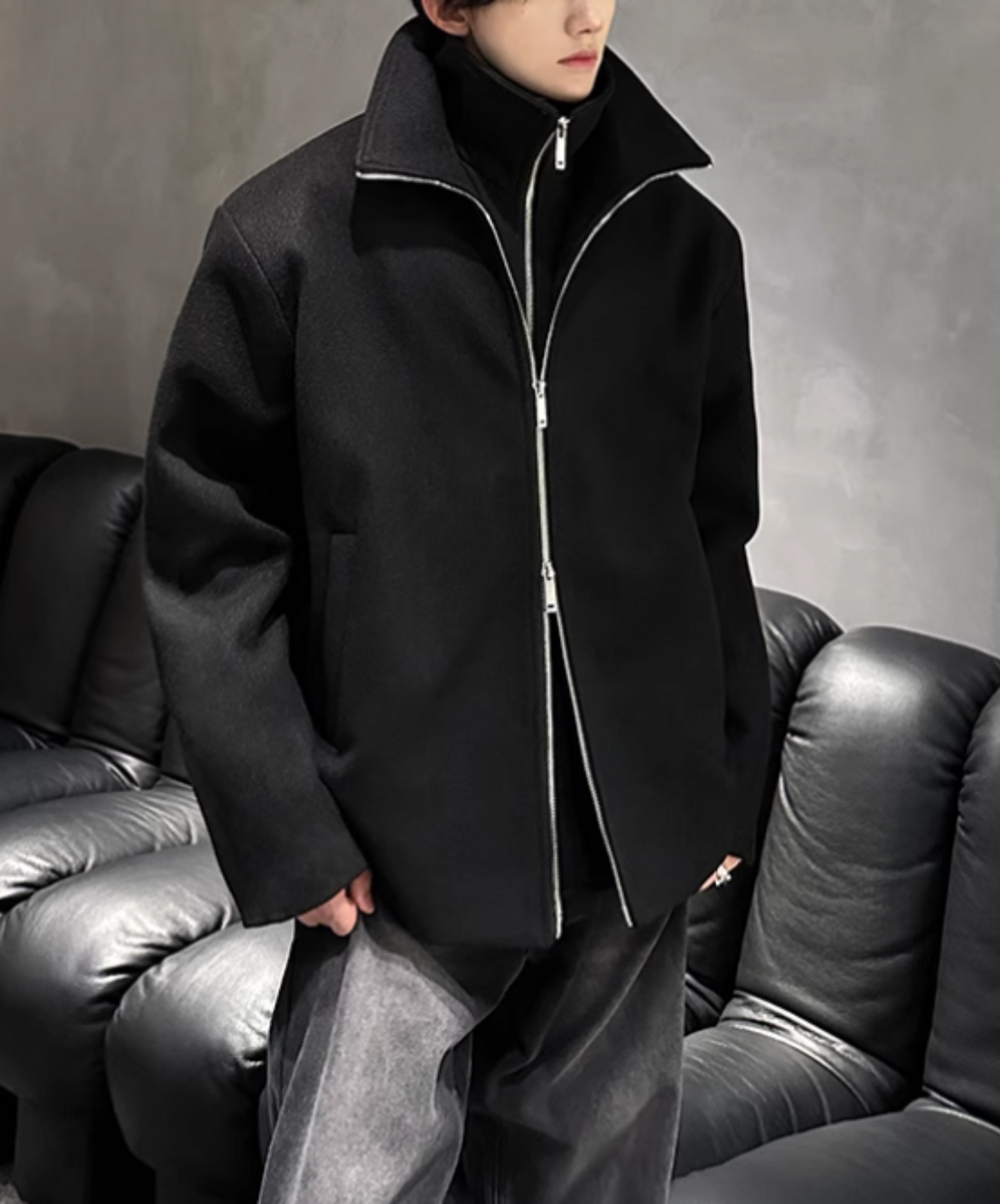 double layer zip blouson jacket EN1889