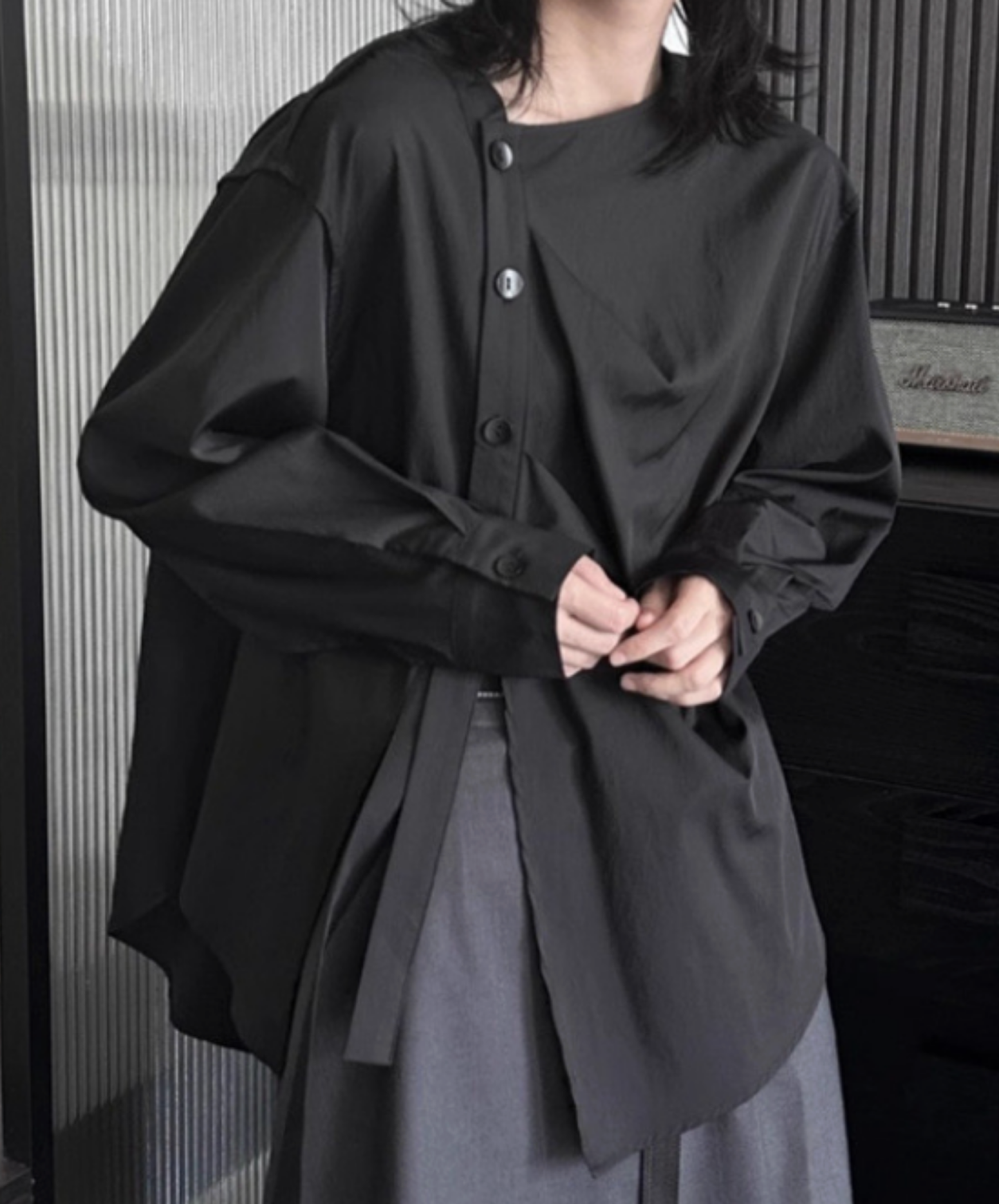 dark side button tuck shirt EN2712