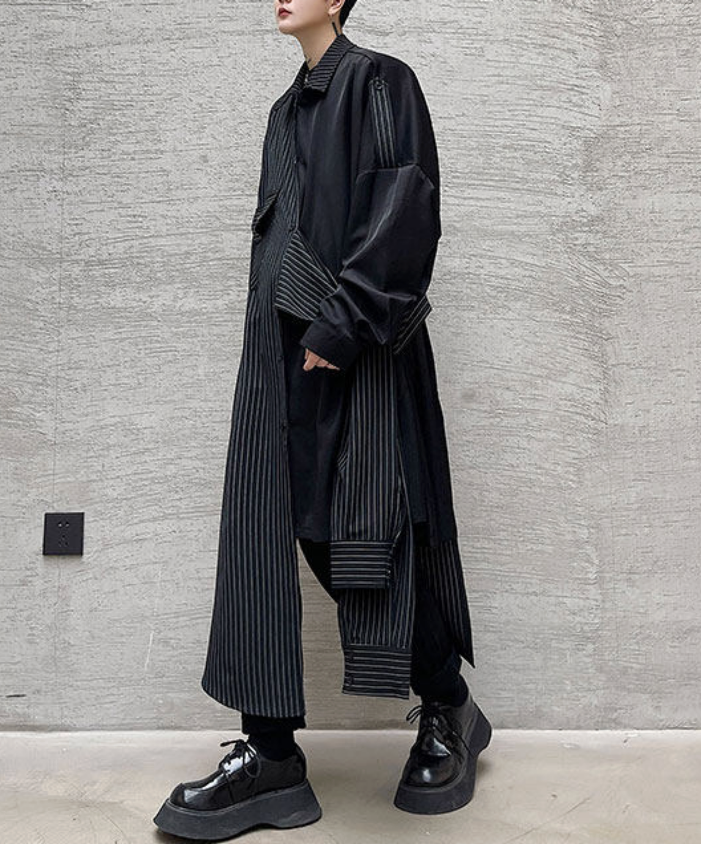 fake two-piece asymmetrical long shirt EN2762