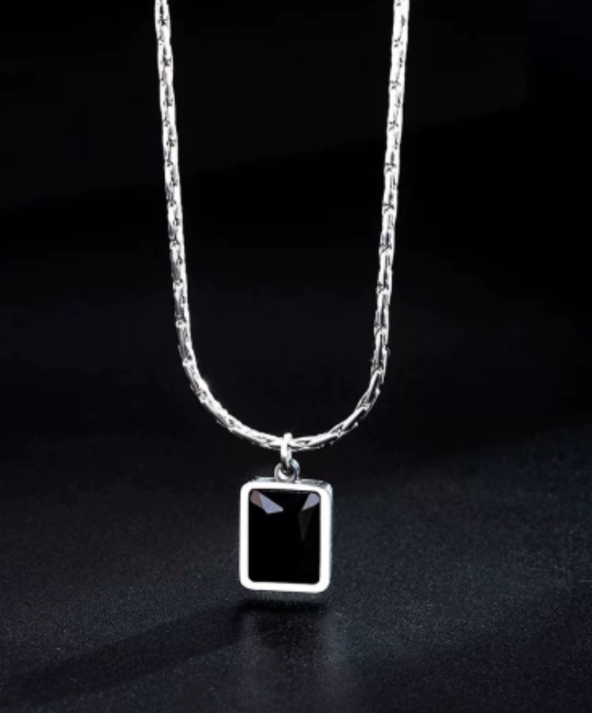 square-frame glasses with slim chains necklace EN3195