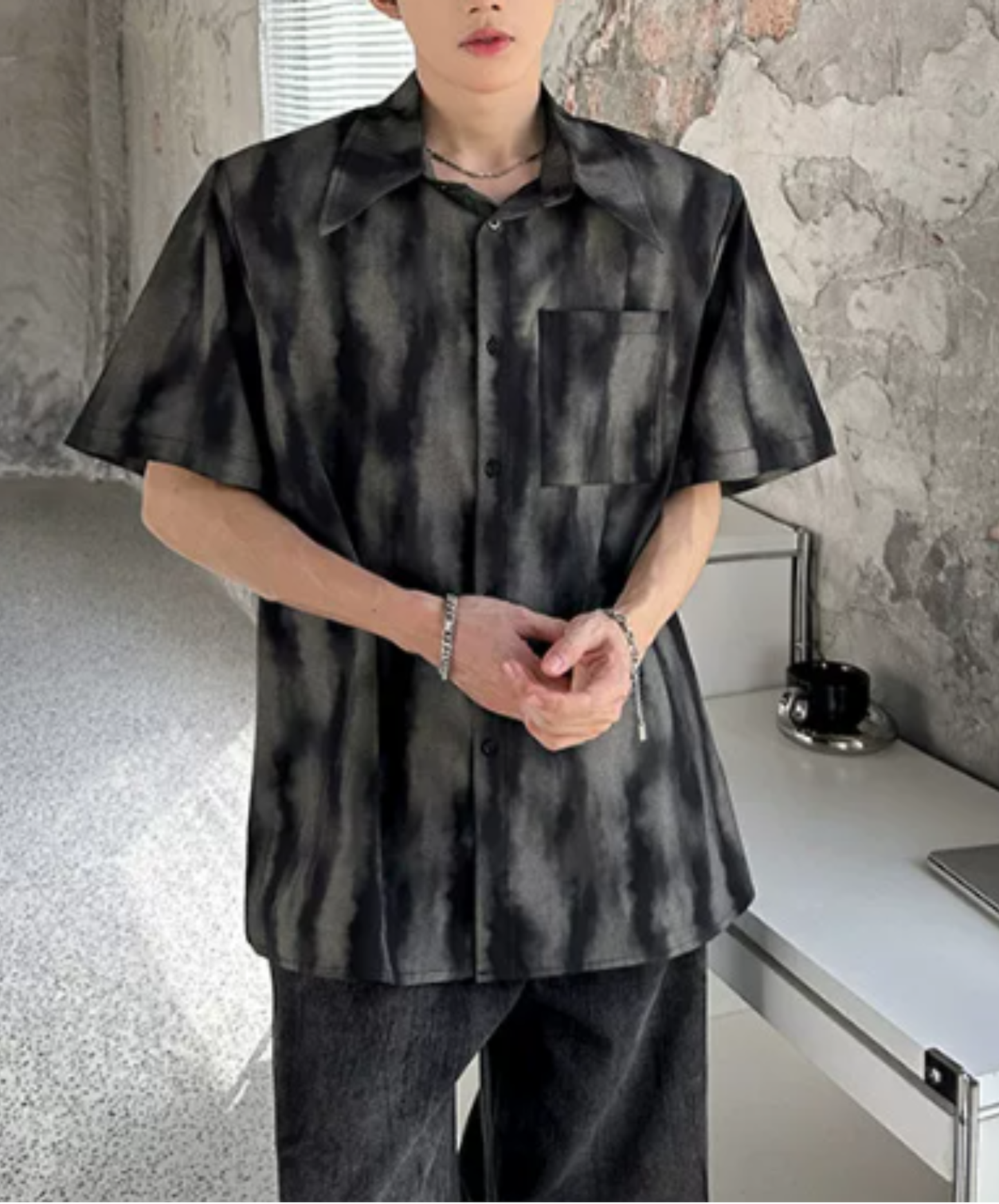 retro ink wash tie-dye shirt EN2889