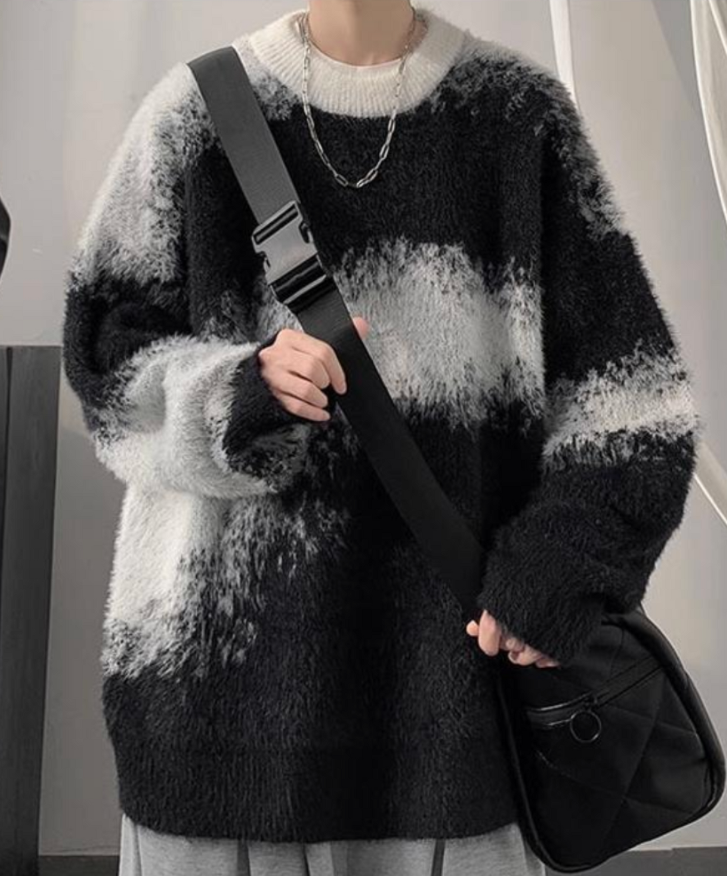 colorblock crew neck sweater EN2616