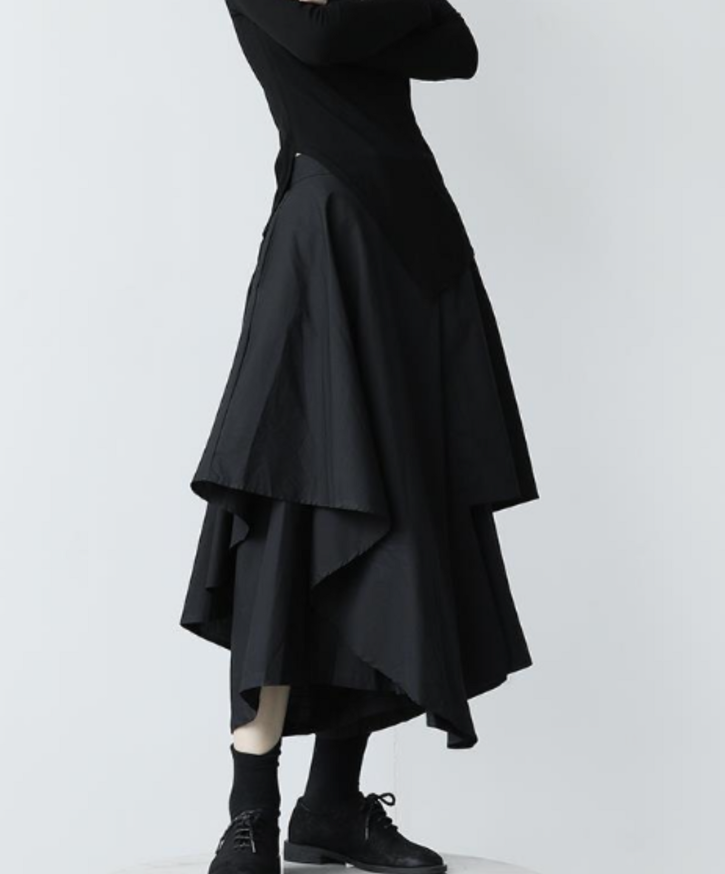 asymmetric high waist with culottes skirt EN1298
